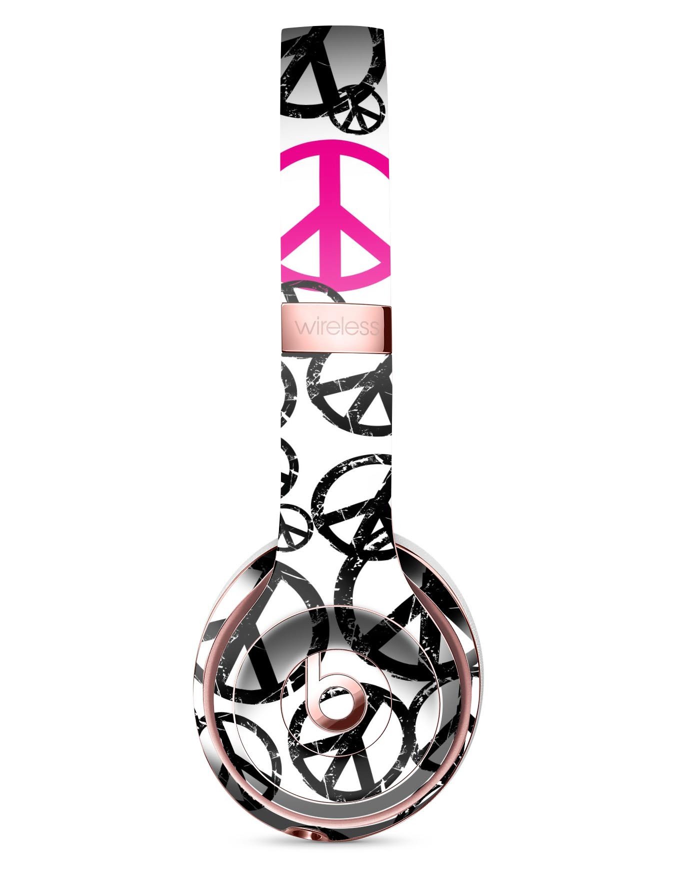 Peace Collage Full-Body Skin Kit for Beats by Dre Solo 3 Wireless, featuring vibrant design and premium vinyl material.