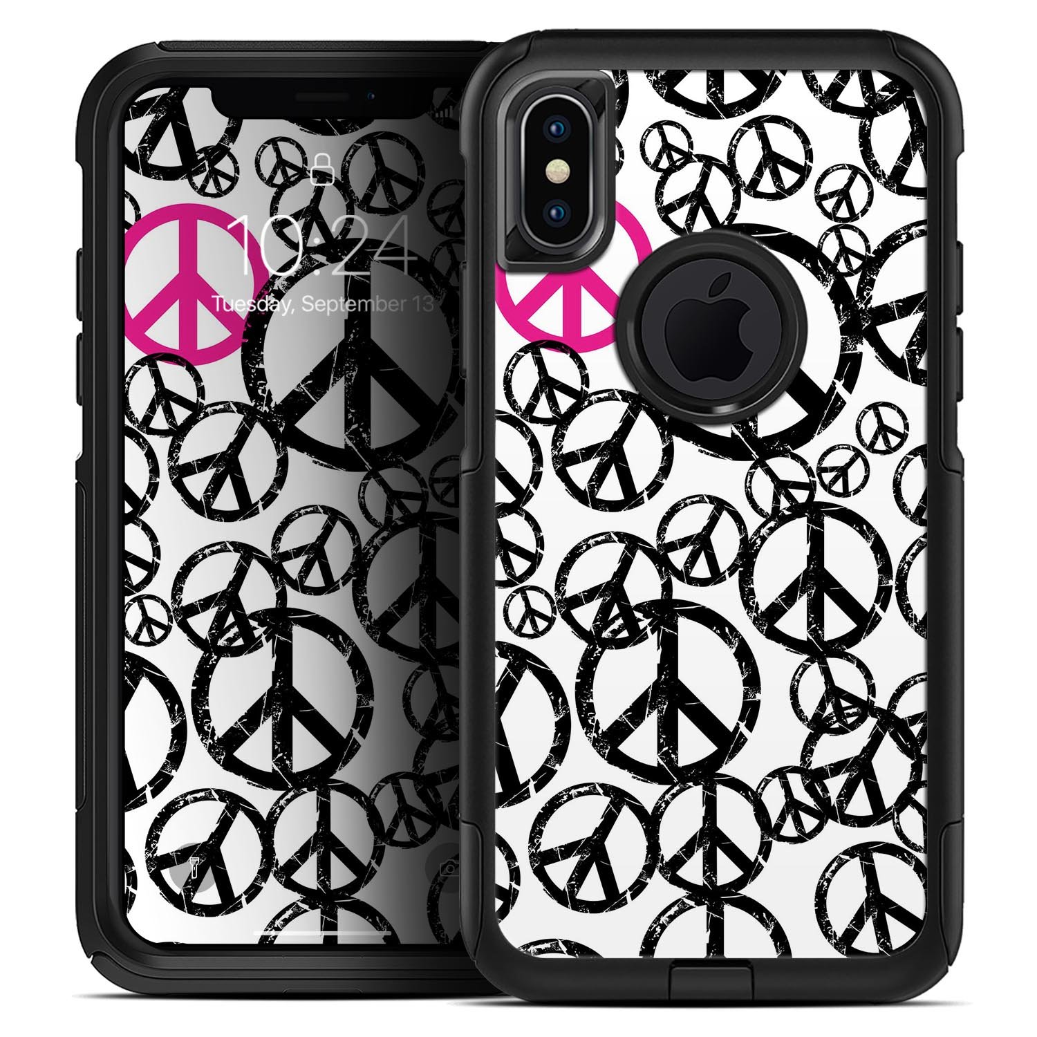 Peace Collage Skin Kit for iPhone OtterBox Cases featuring vibrant design and dual-layer protection.