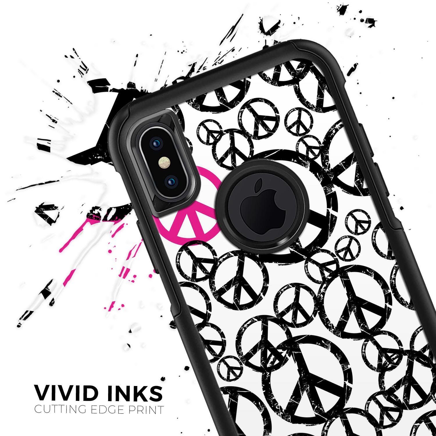 Peace Collage Skin Kit for iPhone OtterBox Cases featuring vibrant design and dual-layer protection.