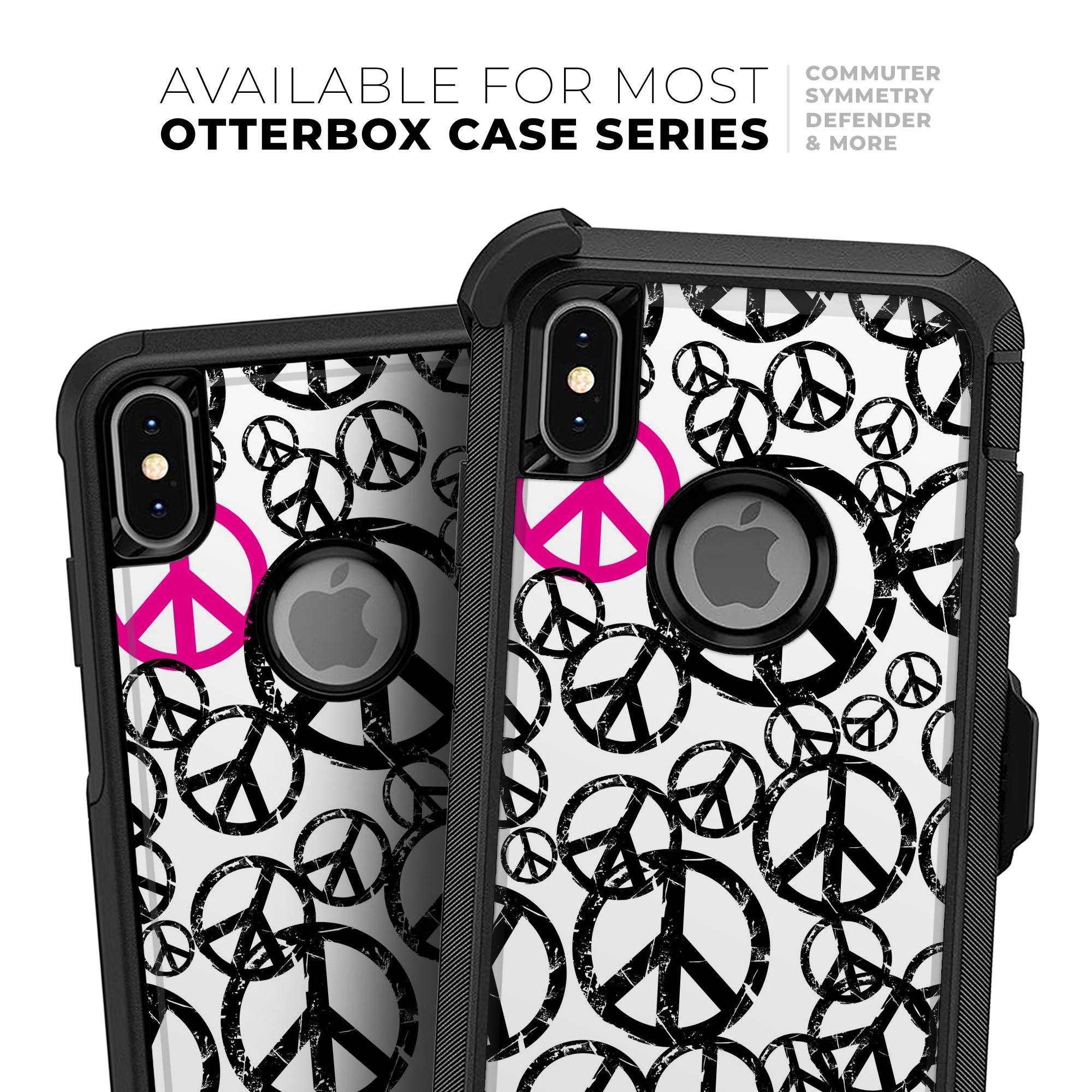 Peace Collage Skin Kit for iPhone OtterBox Cases featuring vibrant design and dual-layer protection.