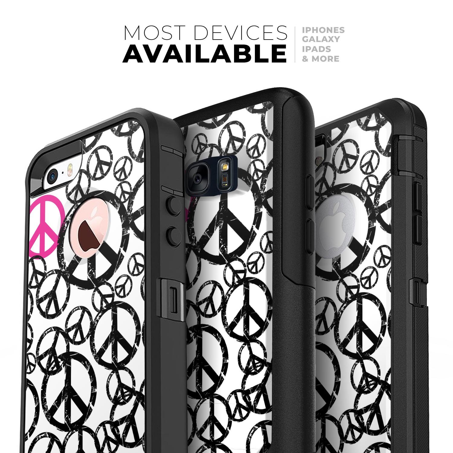 Peace Collage Skin Kit for iPhone OtterBox Cases featuring vibrant design and dual-layer protection.