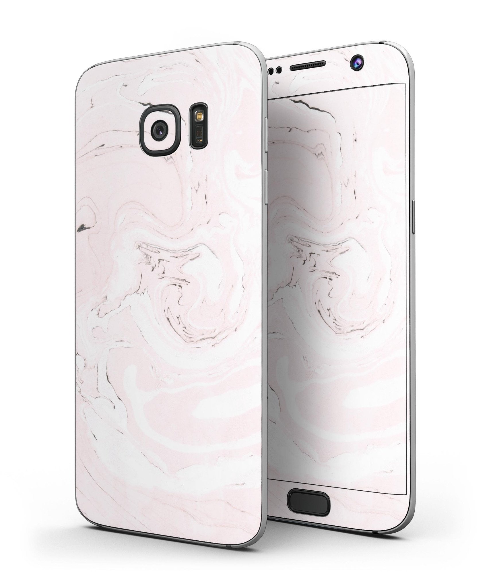 Pink 10 Textured Marble Full Body Skin-Kit for Samsung Galaxy S7, showcasing its stylish design and premium vinyl material.