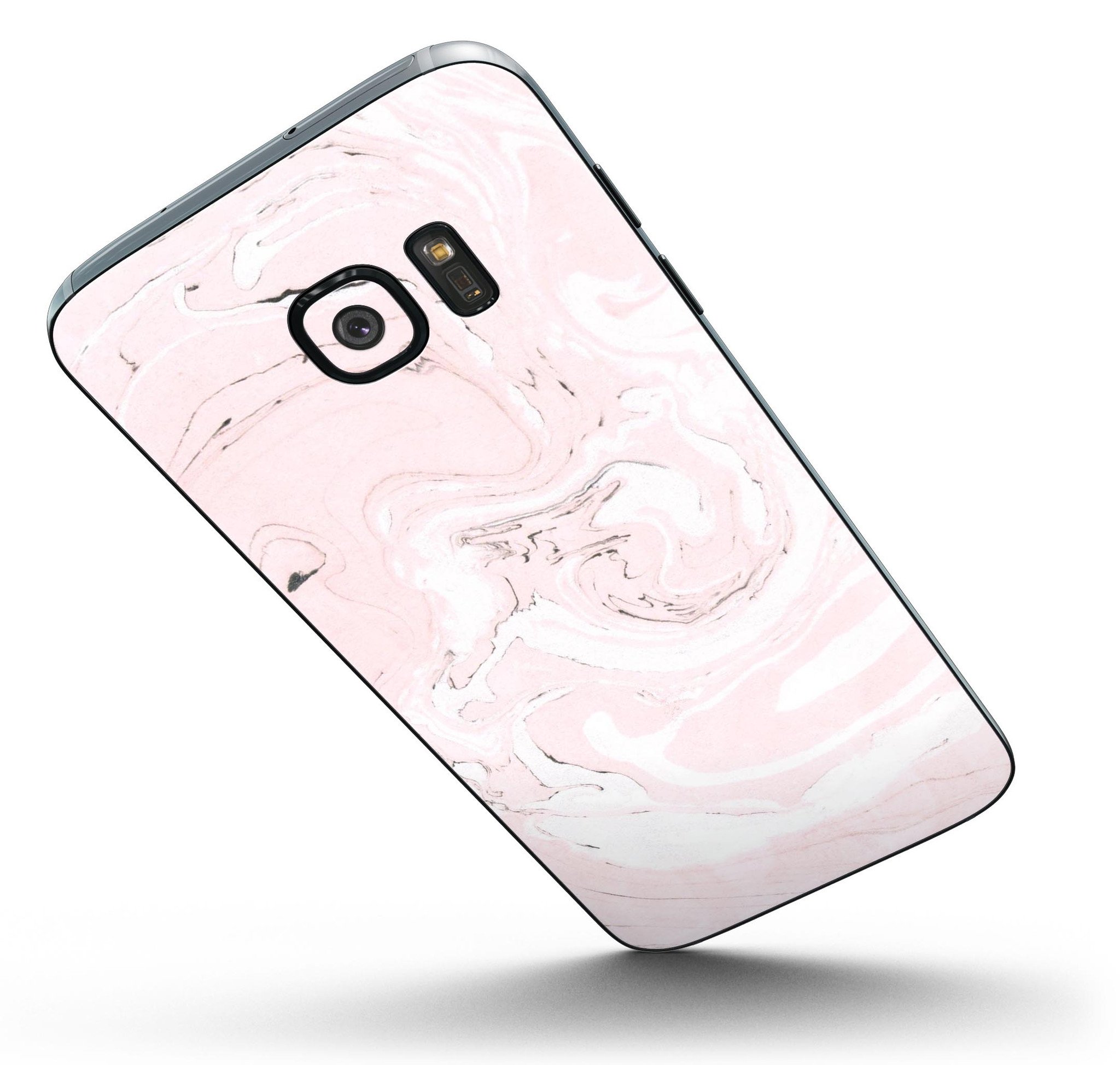 Pink 10 Textured Marble Full Body Skin-Kit for Samsung Galaxy S7, showcasing its stylish design and premium vinyl material.