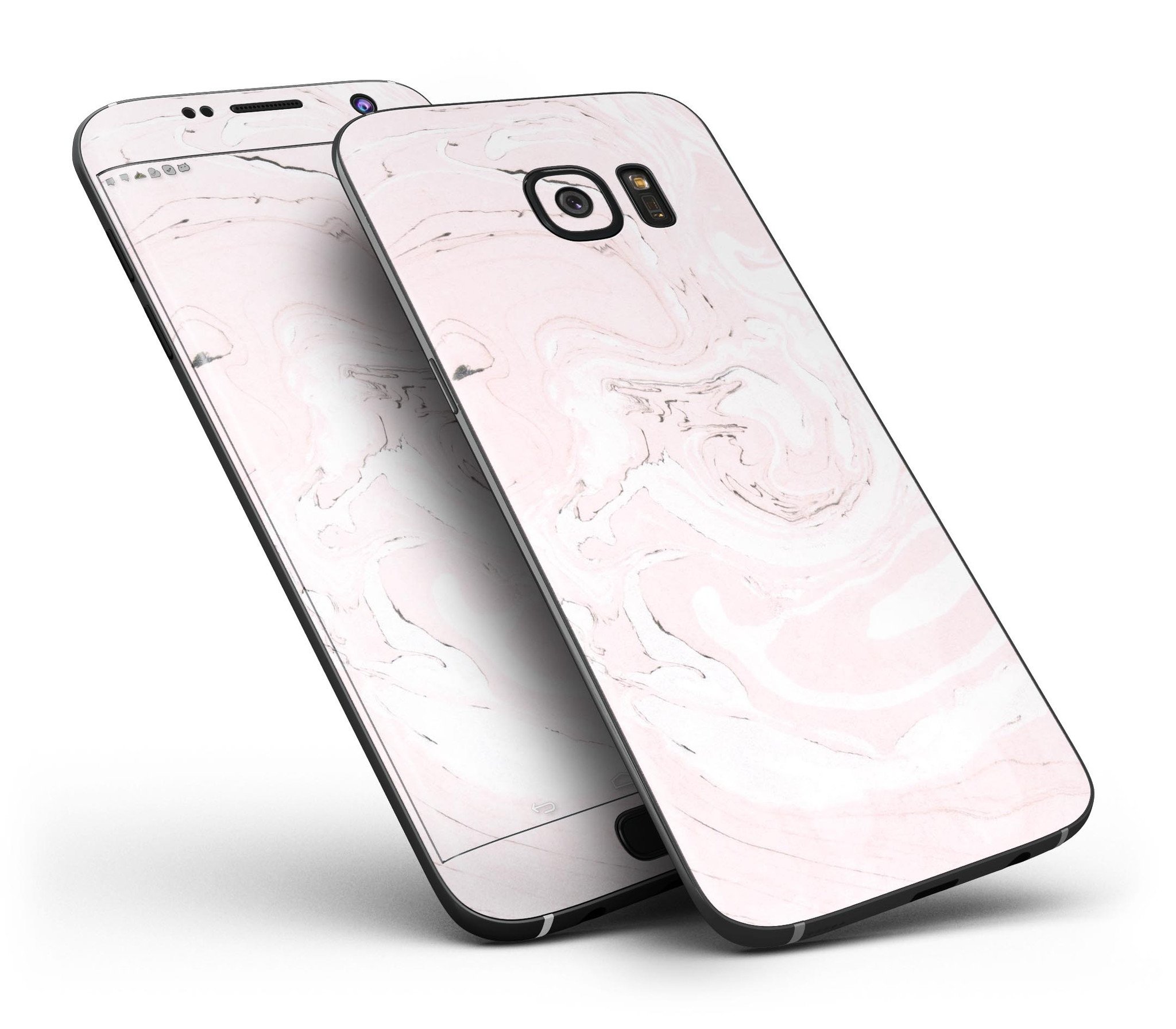 Pink 10 Textured Marble Full Body Skin-Kit for Samsung Galaxy S7, showcasing its stylish design and premium vinyl material.