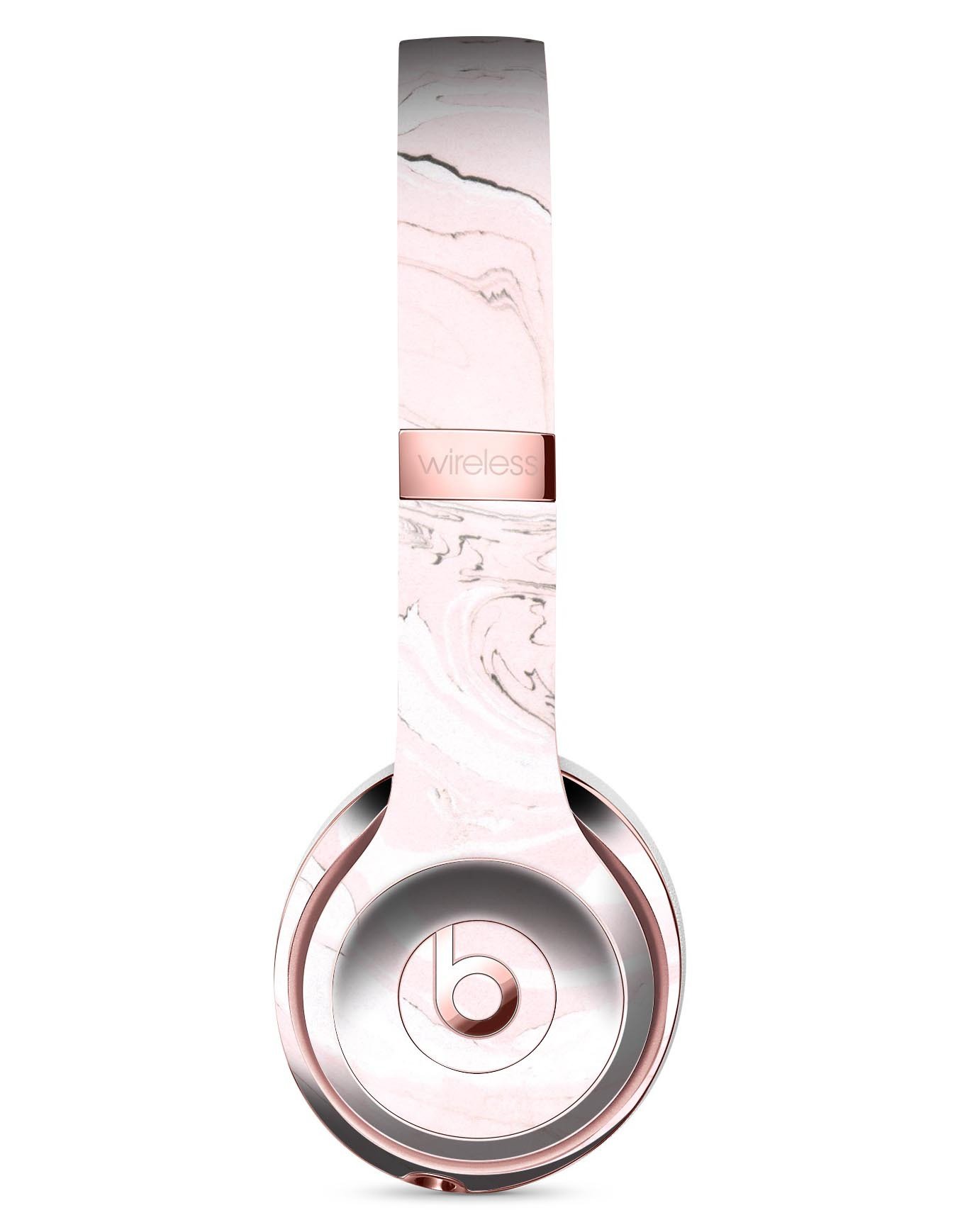 Pink 19 Textured Marble Full-Body Skin Kit for Beats by Dre Solo 3, showcasing a stylish design that protects headphones.