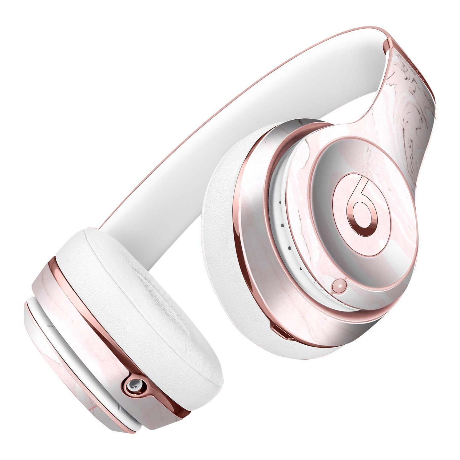 Pink 19 Textured Marble Full-Body Skin Kit for Beats by Dre Solo 3, showcasing a stylish design that protects headphones.