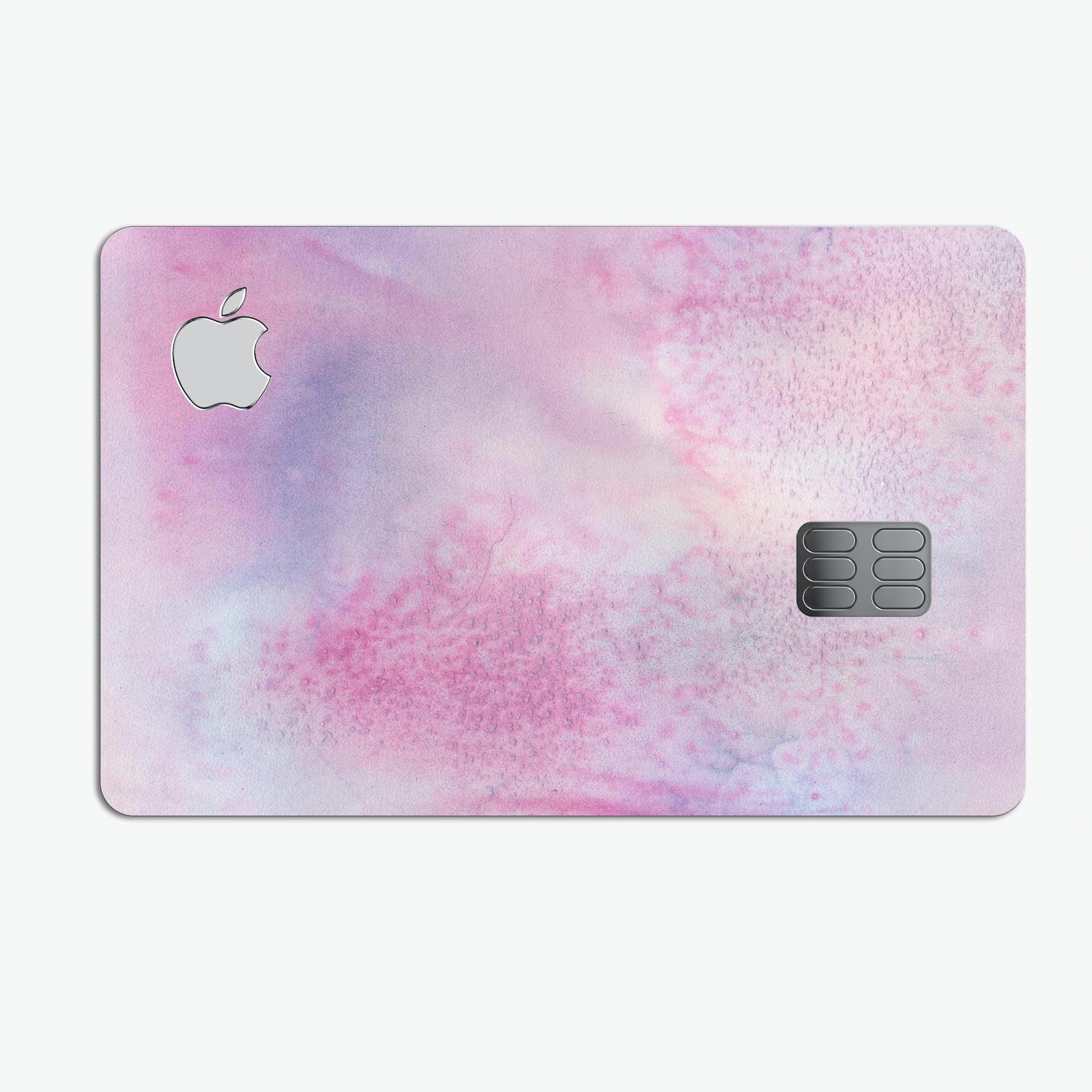 Pink 917 Absorbed Watercolor Texture decal on an Apple Card, showcasing vibrant colors and premium design.