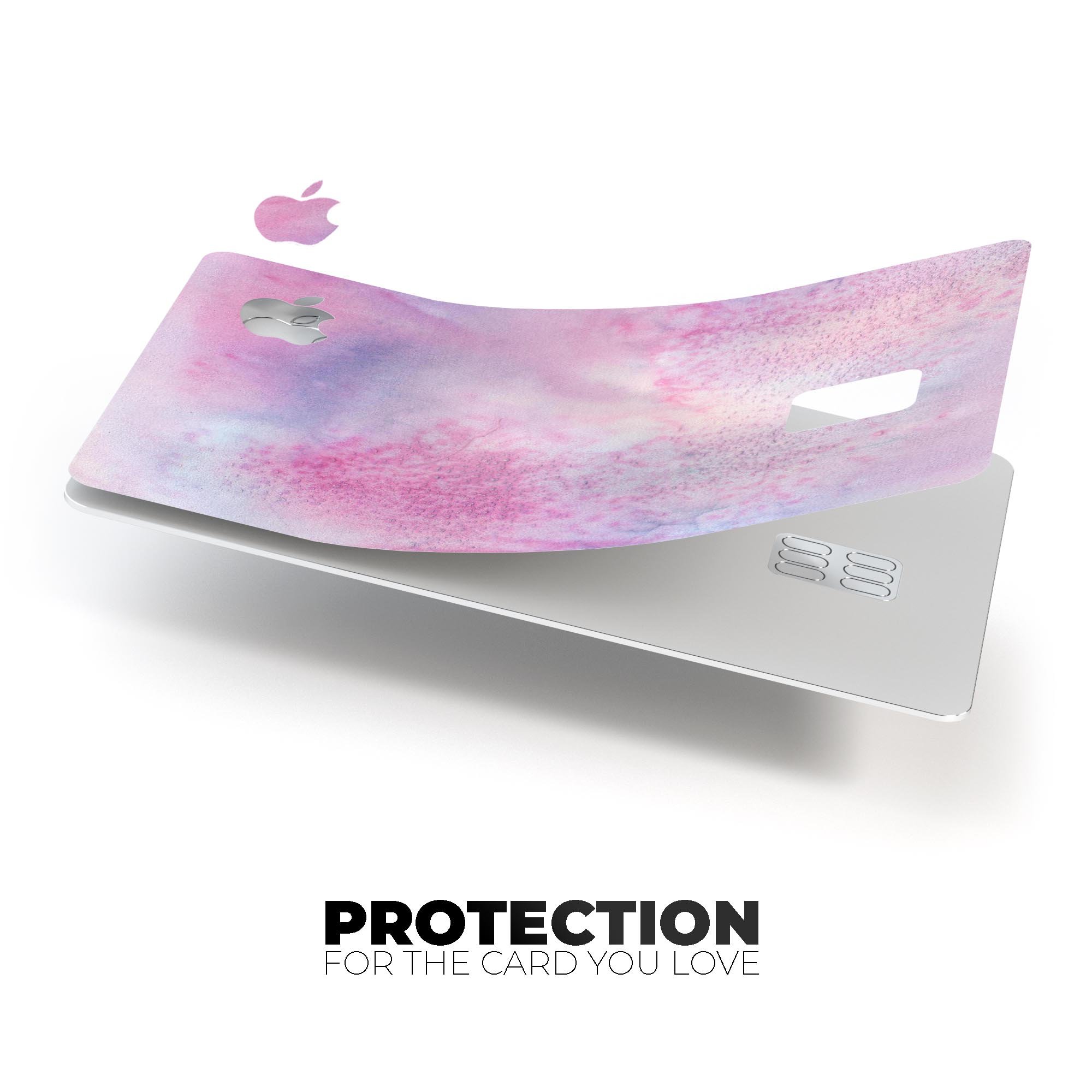 Pink 917 Absorbed Watercolor Texture decal on an Apple Card, showcasing vibrant colors and premium design.