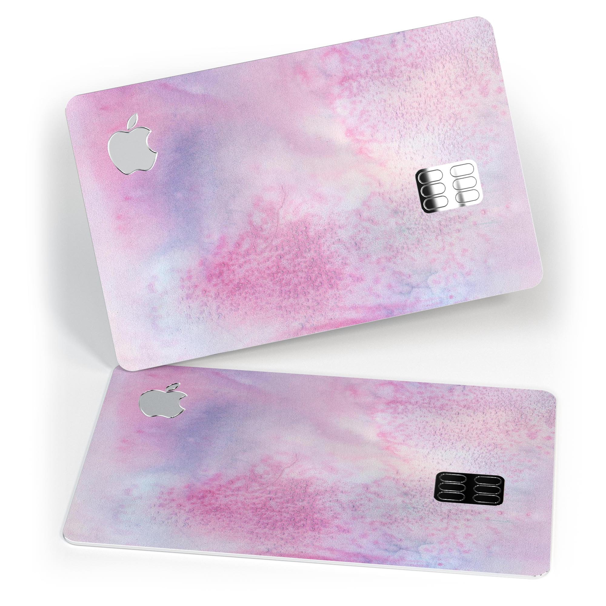 Pink 917 Absorbed Watercolor Texture decal on an Apple Card, showcasing vibrant colors and premium design.