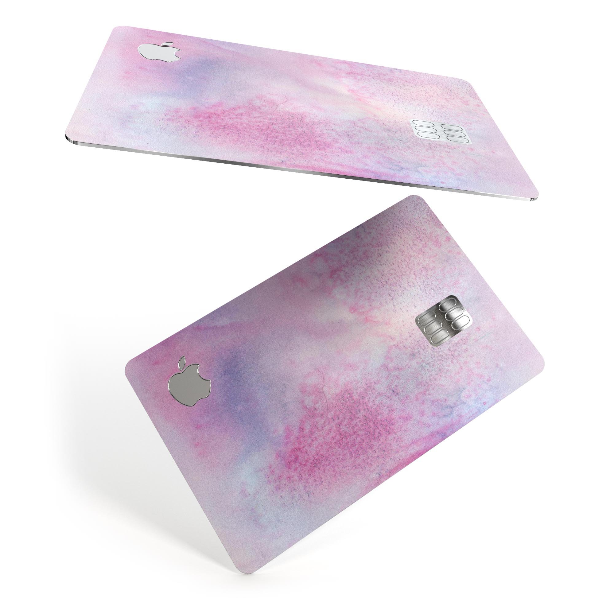 Pink 917 Absorbed Watercolor Texture decal on an Apple Card, showcasing vibrant colors and premium design.