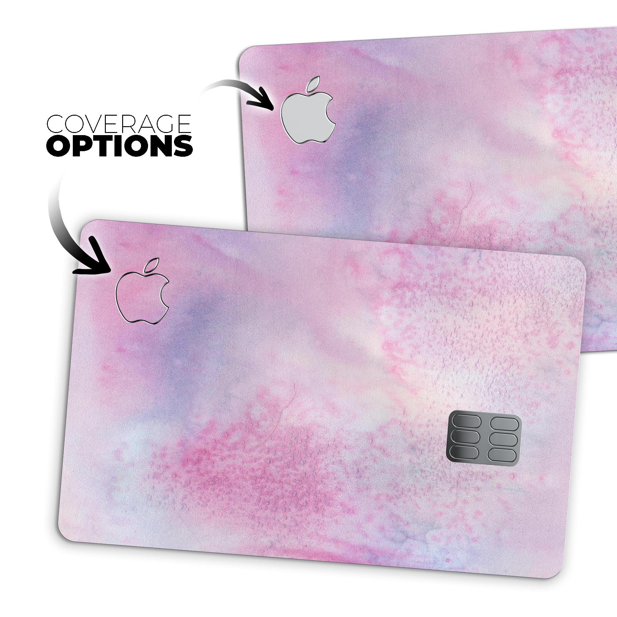 Pink 917 Absorbed Watercolor Texture decal on an Apple Card, showcasing vibrant colors and premium design.