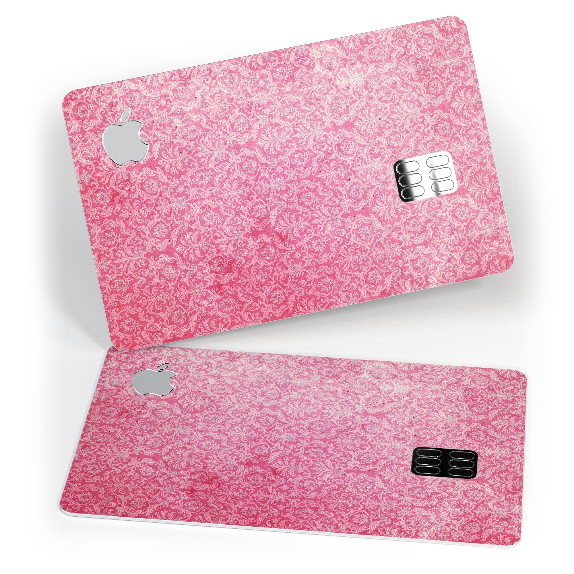 Pink All Over Pattern Premium Protective Decal Skin-Kit for Apple Card, showcasing a stylish design and high-quality finish.