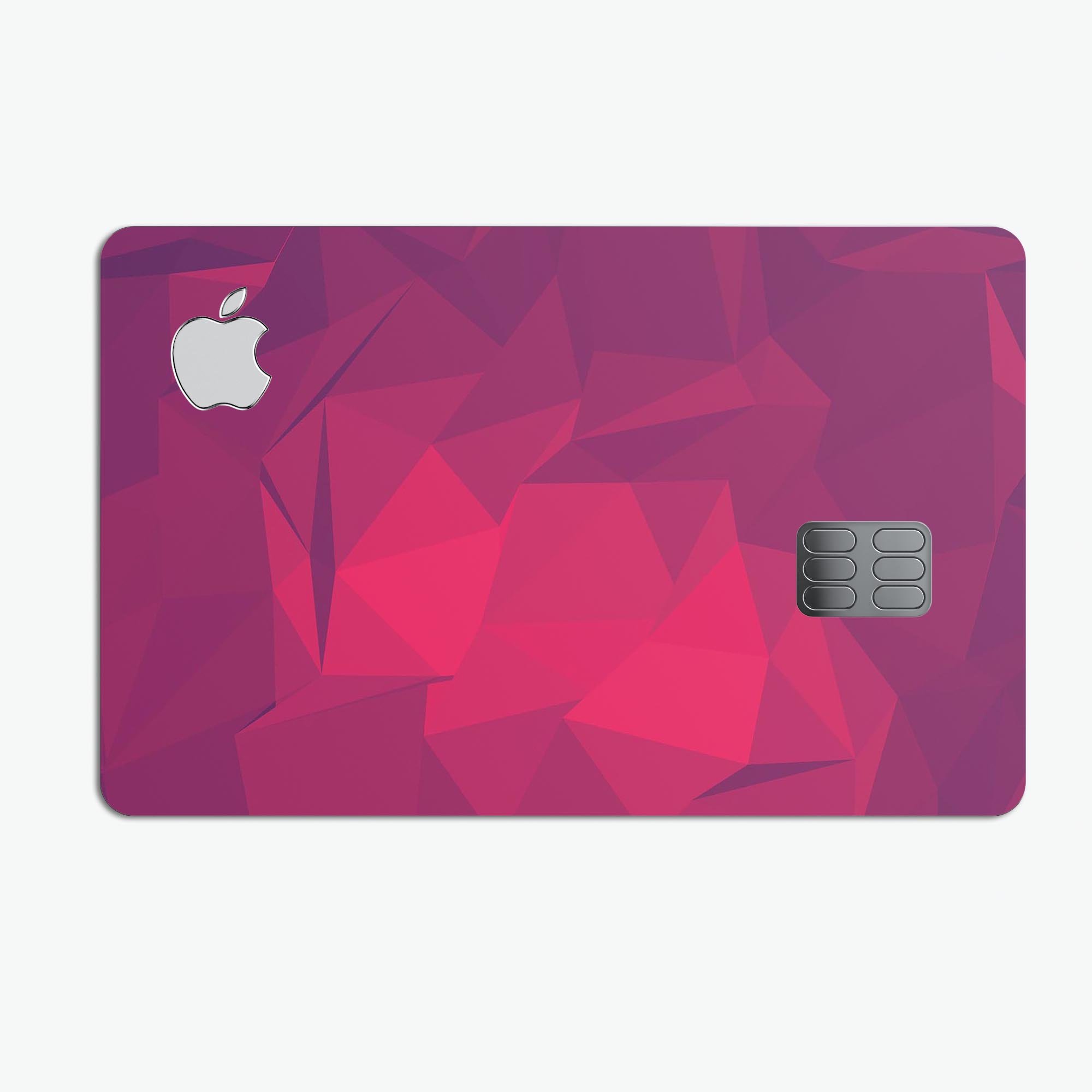 Pink and Bright Red Abstract Triangles decal for Apple Card, showcasing vibrant colors and a stylish design.