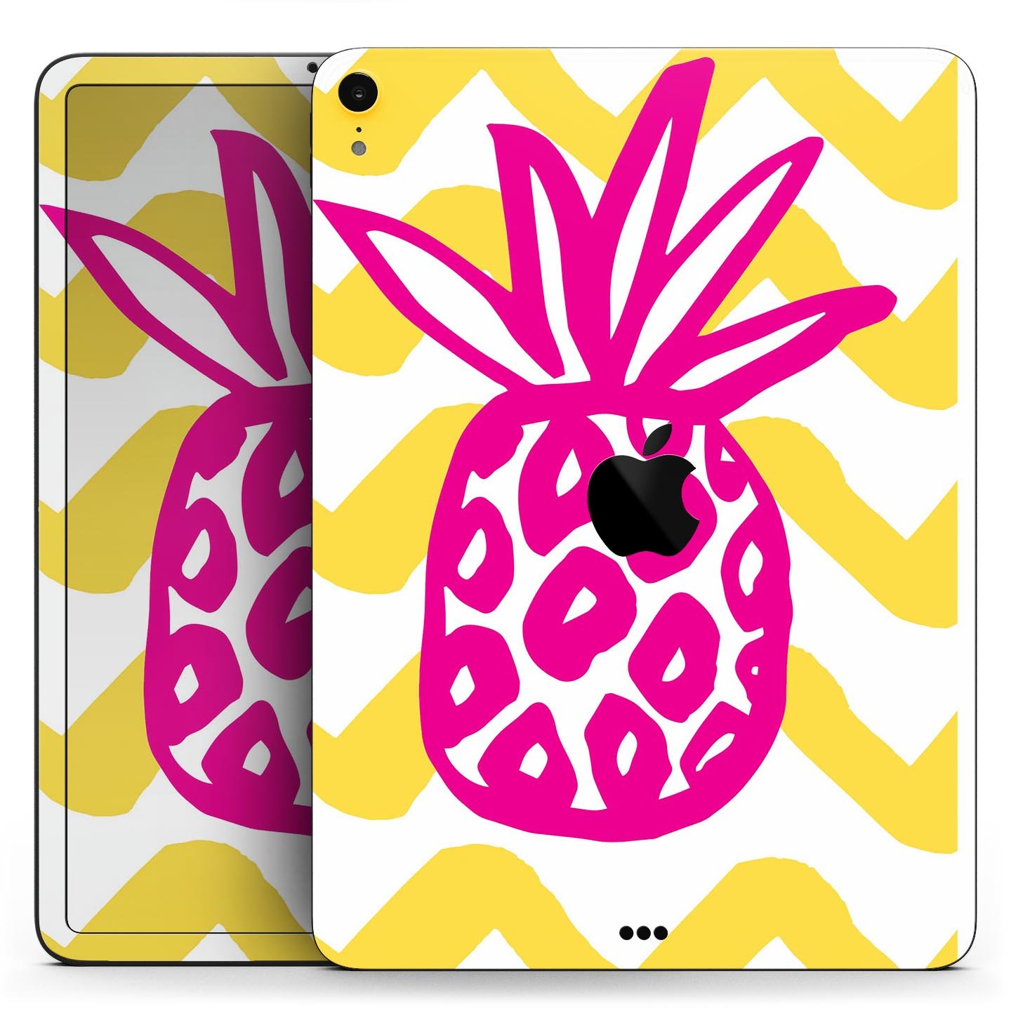 Pink and Yellow Pineapple skin decal for Apple iPad, showcasing vibrant colors and a stylish design.