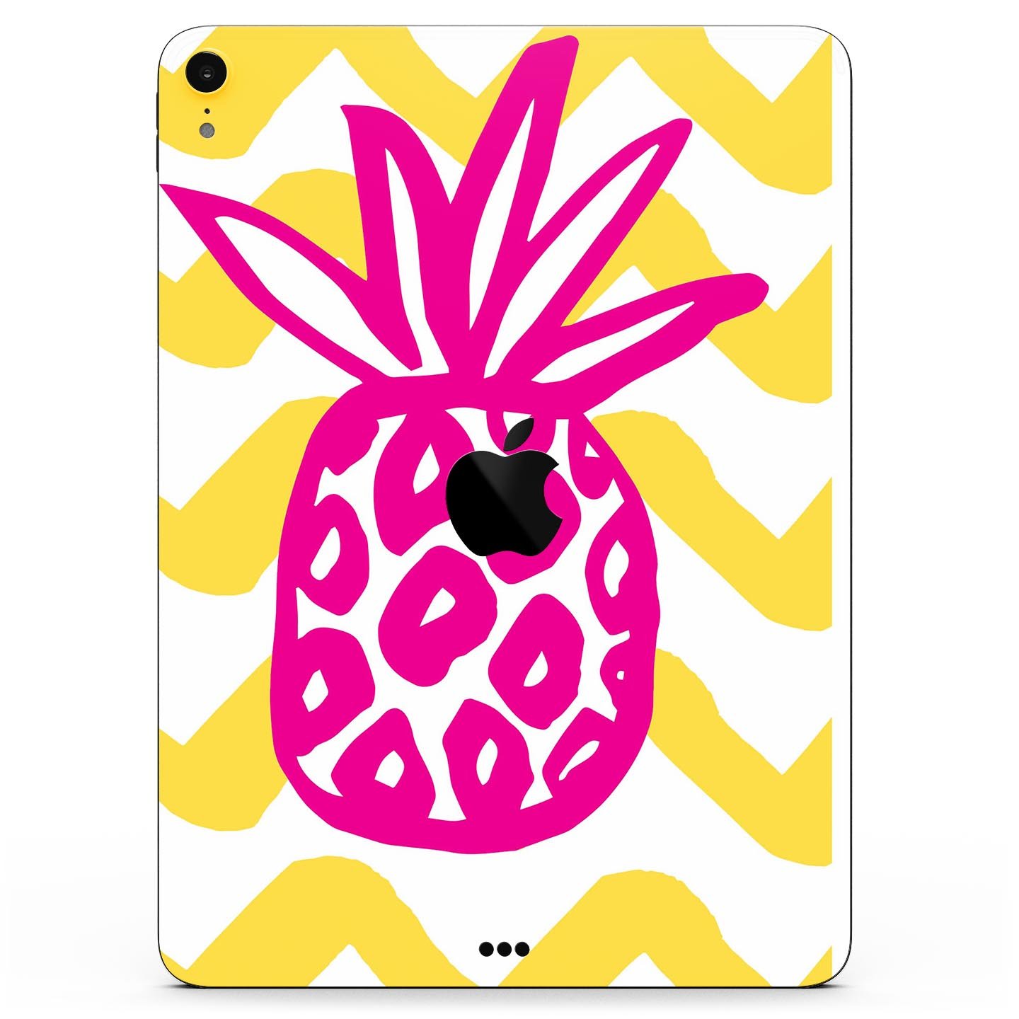 Pink and Yellow Pineapple skin decal for Apple iPad, showcasing vibrant colors and a stylish design.