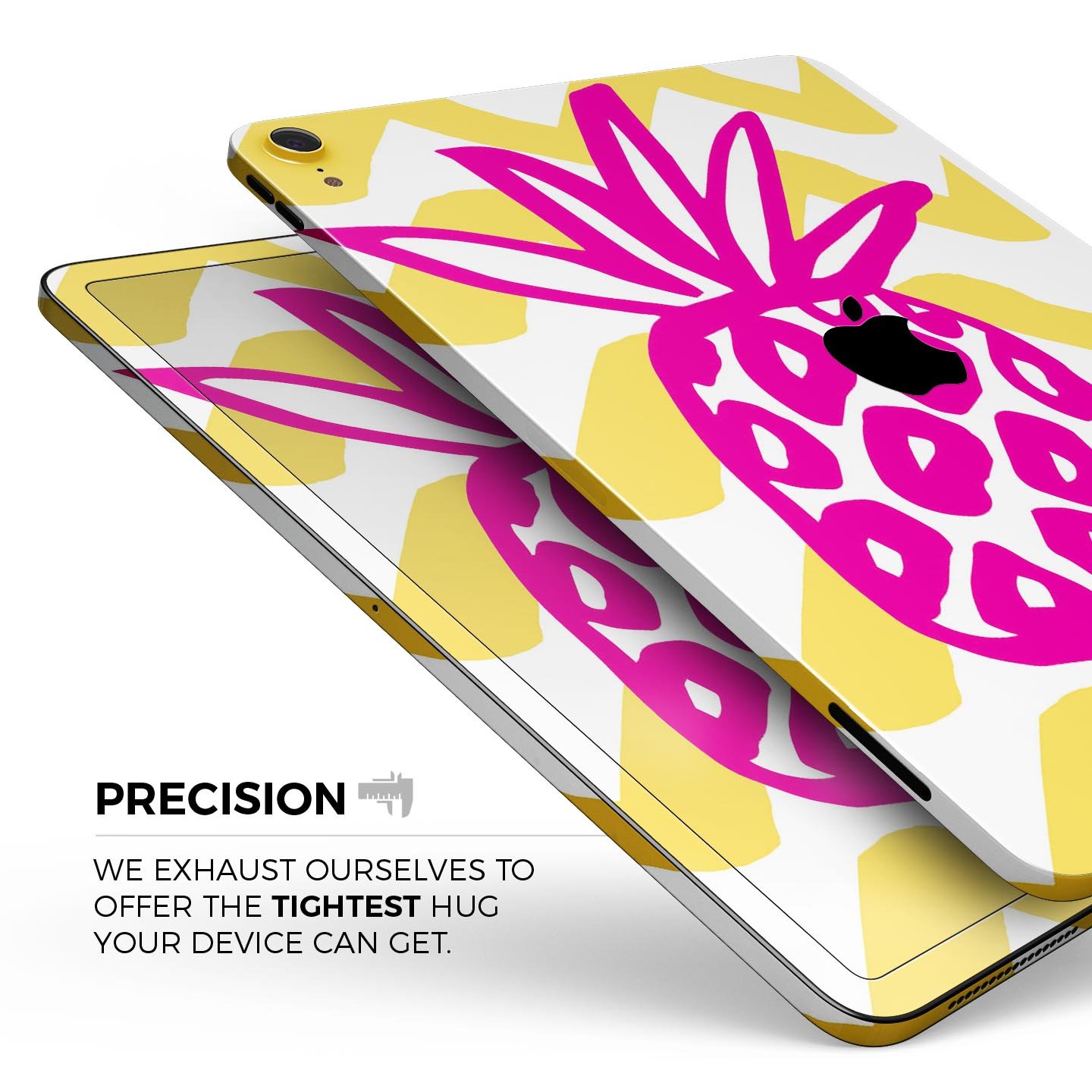 Pink and Yellow Pineapple skin decal for Apple iPad, showcasing vibrant colors and a stylish design.