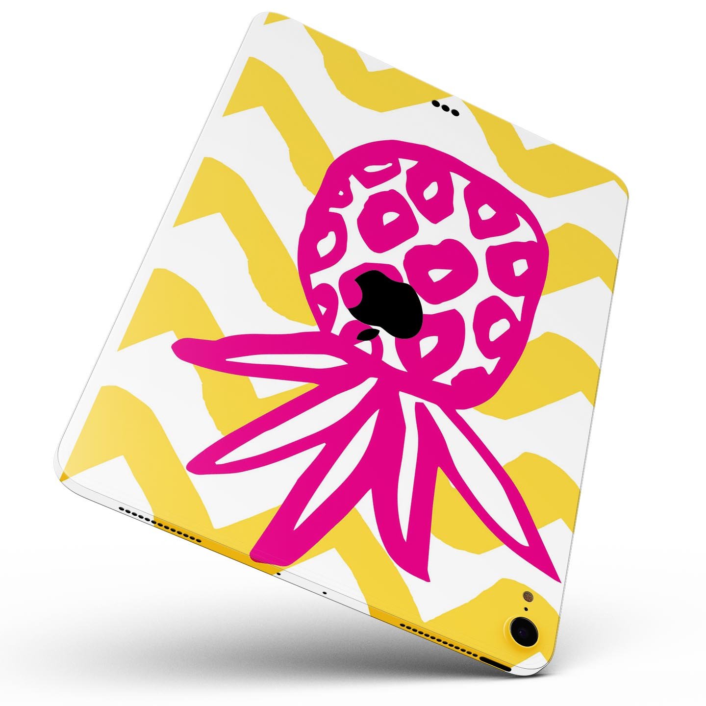 Pink and Yellow Pineapple skin decal for Apple iPad, showcasing vibrant colors and a stylish design.