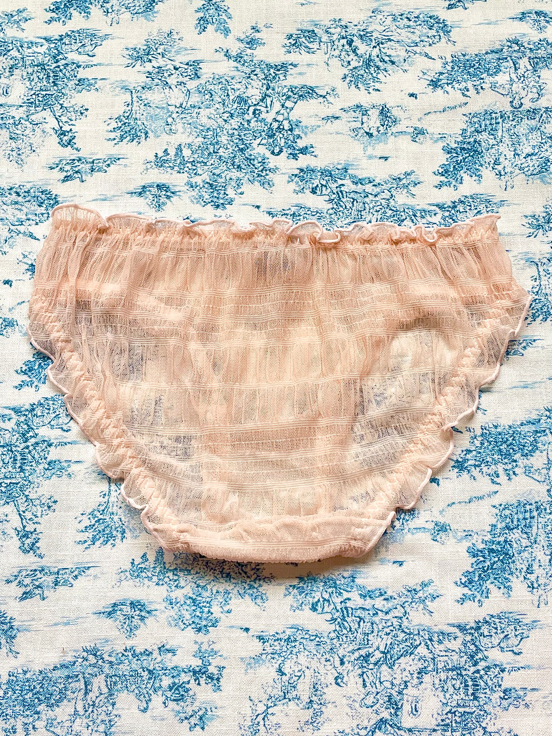 Pink Cherry Panty featuring delicate cherry details and a charming lettuce edge, made from luxurious cotton.