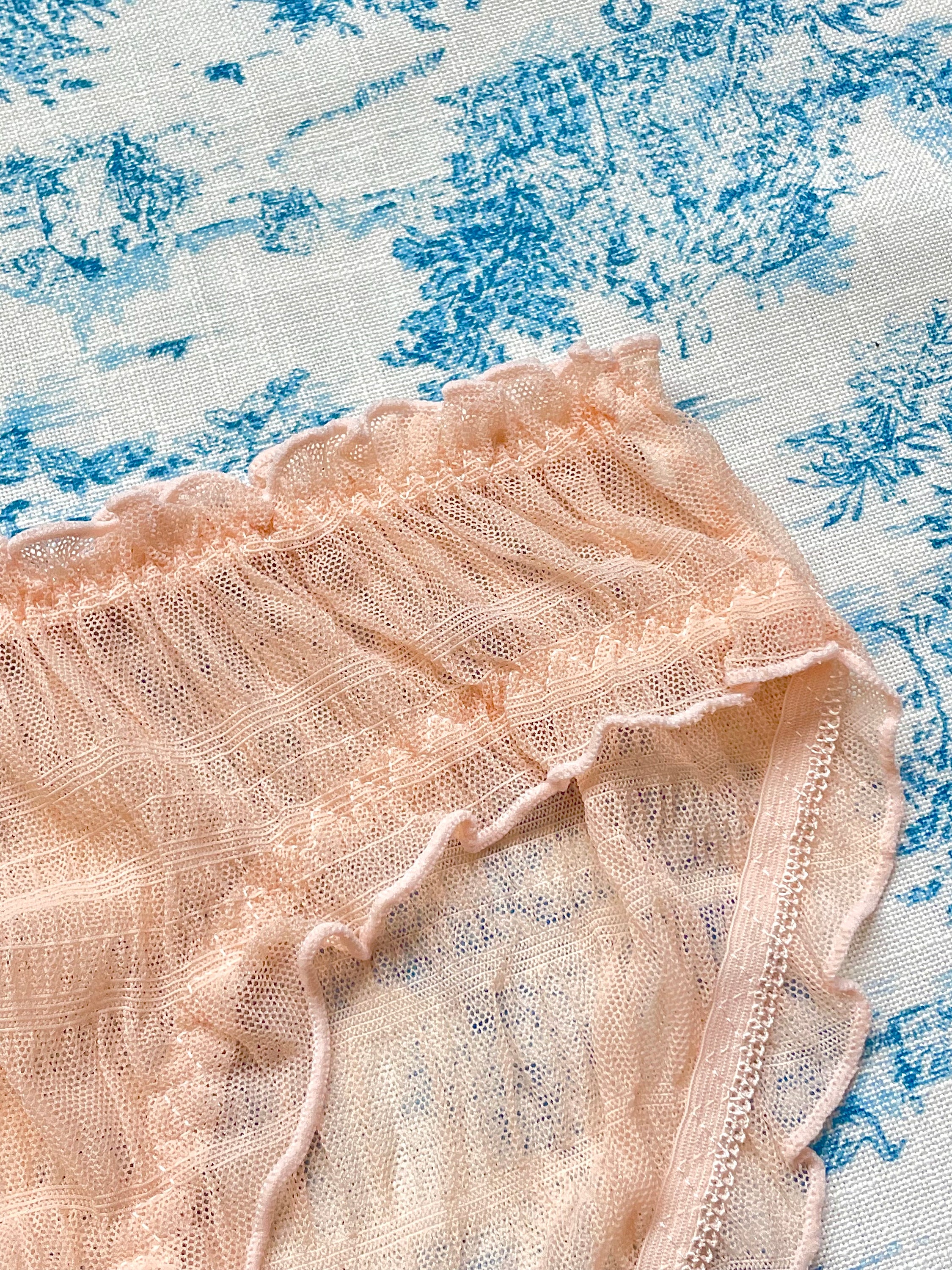 Pink Cherry Panty featuring delicate cherry details and a charming lettuce edge, made from luxurious cotton.