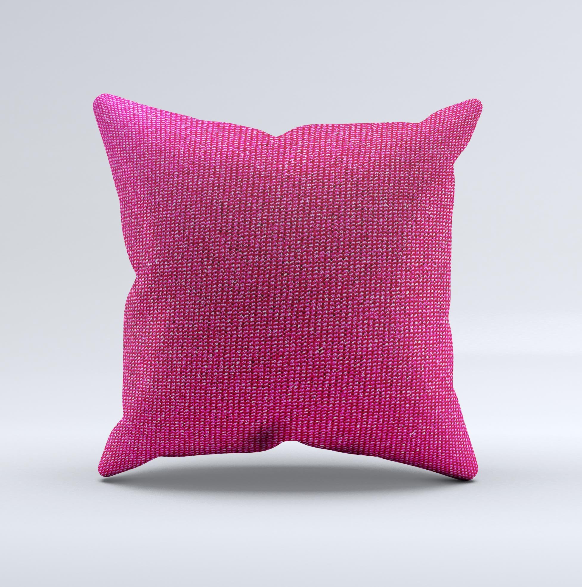 A beautifully handcrafted pink decorative throw pillow with unique ink-fuzed design, showcasing high-quality fabric and soft polyester filling.