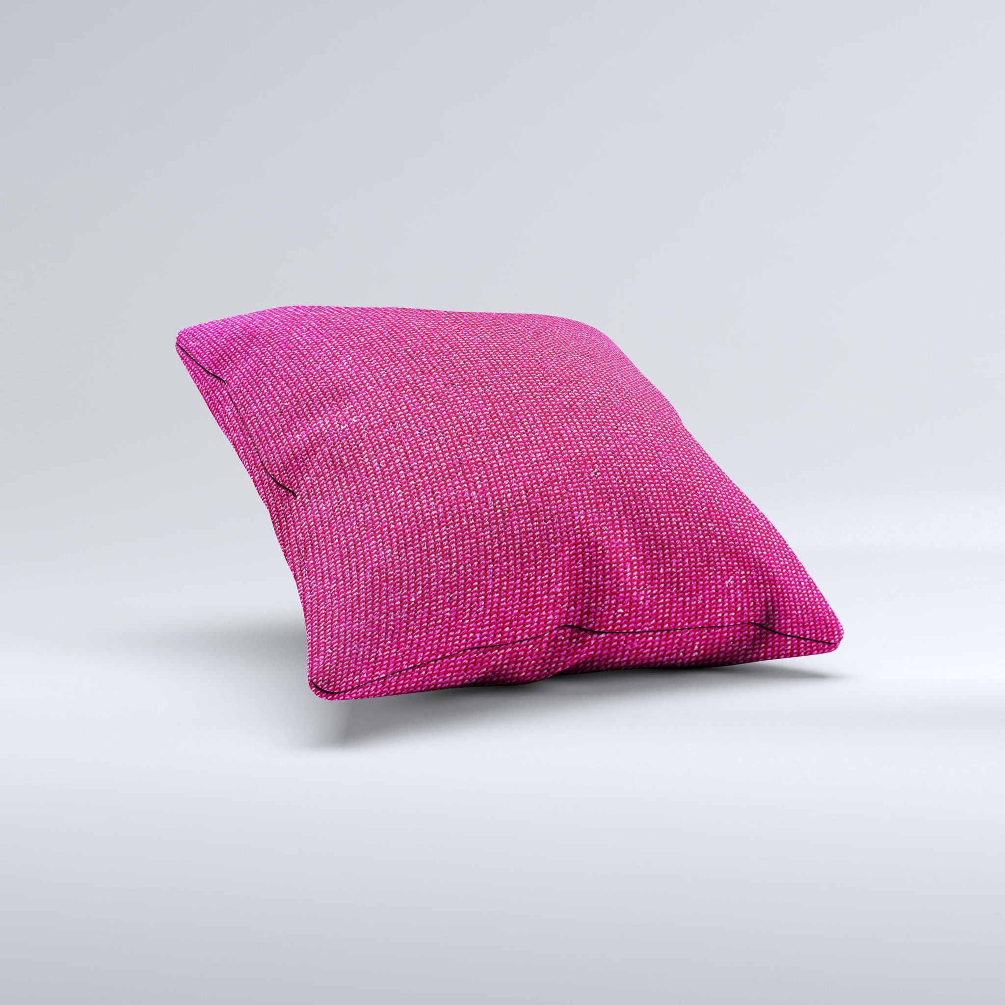 A beautifully handcrafted pink decorative throw pillow with unique ink-fuzed design, showcasing high-quality fabric and soft polyester filling.