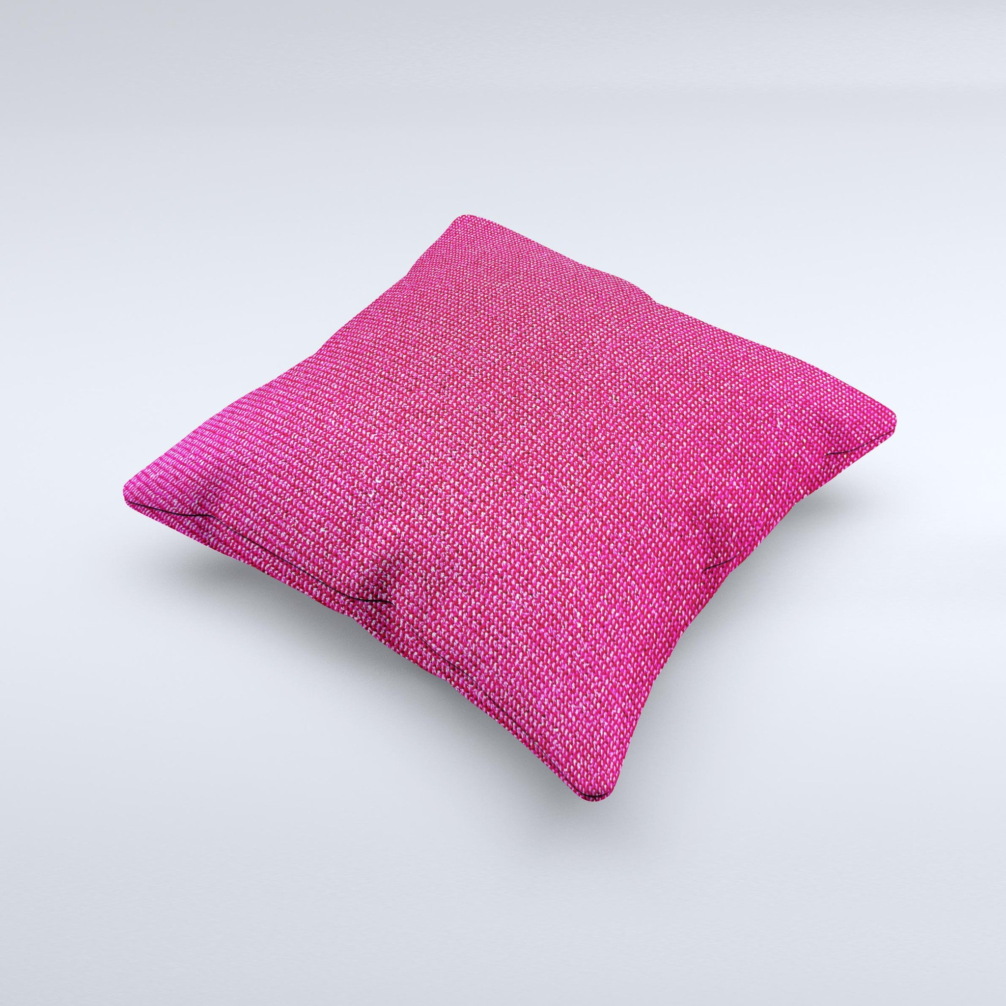 A beautifully handcrafted pink decorative throw pillow with unique ink-fuzed design, showcasing high-quality fabric and soft polyester filling.