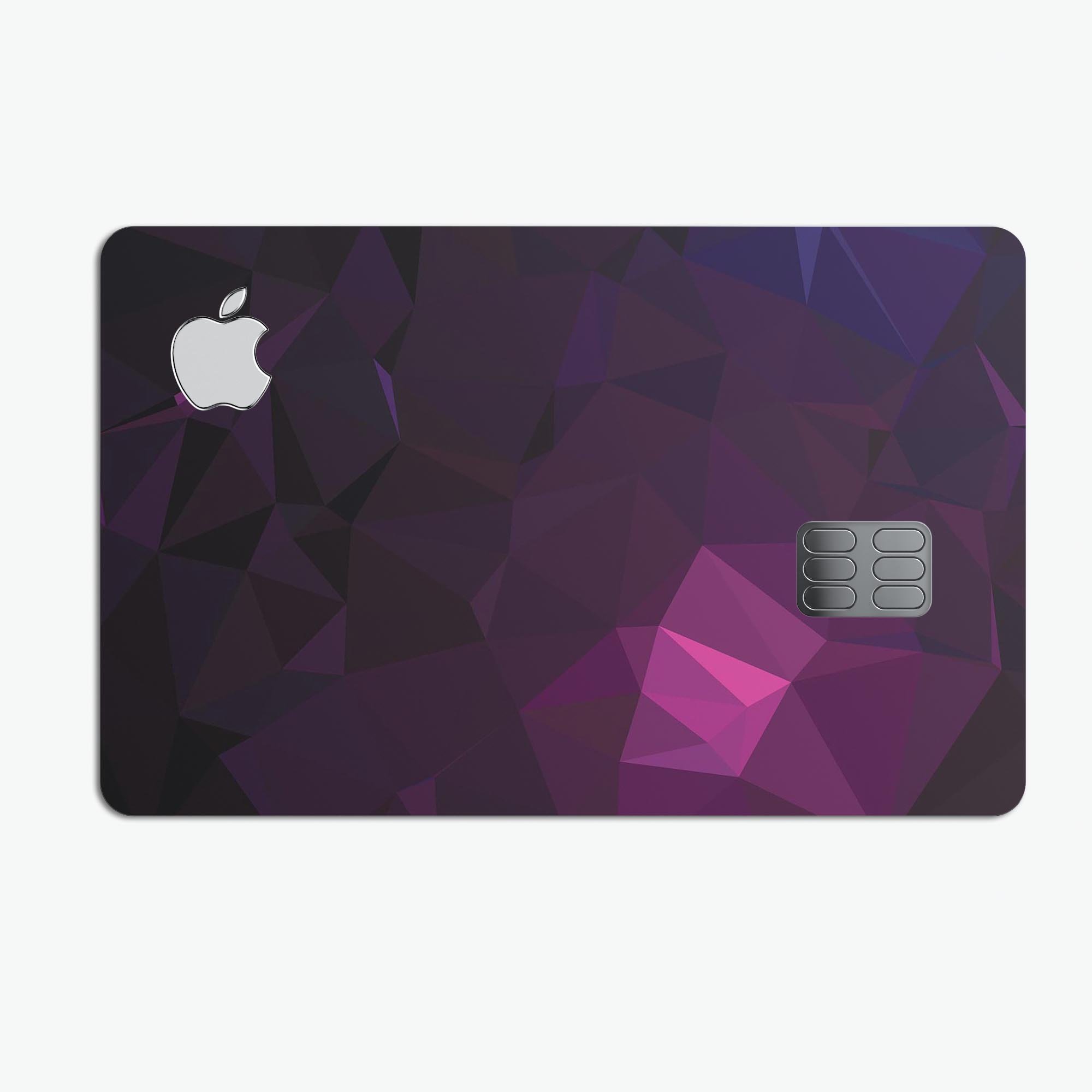 Pink Geometric V10 decal skin for Apple Card, showcasing a vibrant geometric design and premium vinyl material.