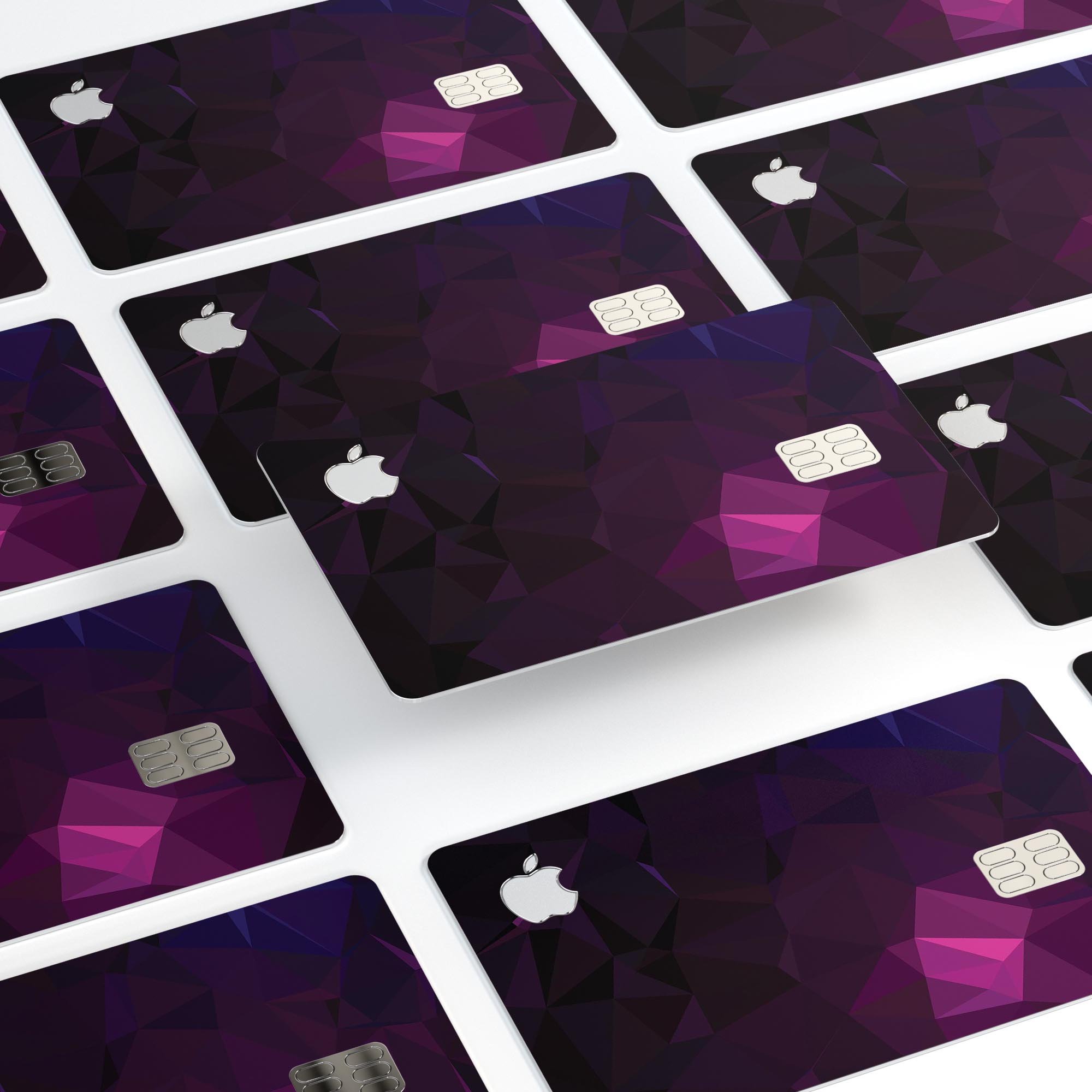 Pink Geometric V10 decal skin for Apple Card, showcasing a vibrant geometric design and premium vinyl material.