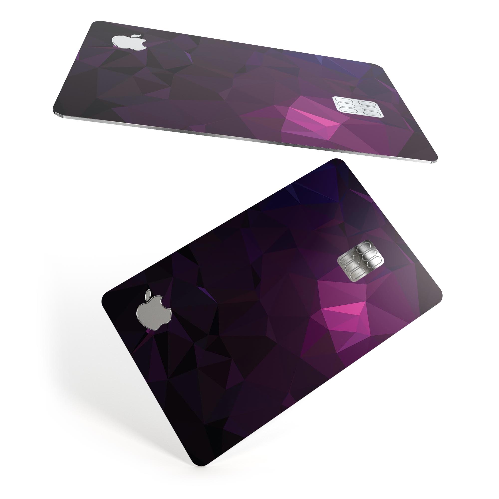 Pink Geometric V10 decal skin for Apple Card, showcasing a vibrant geometric design and premium vinyl material.