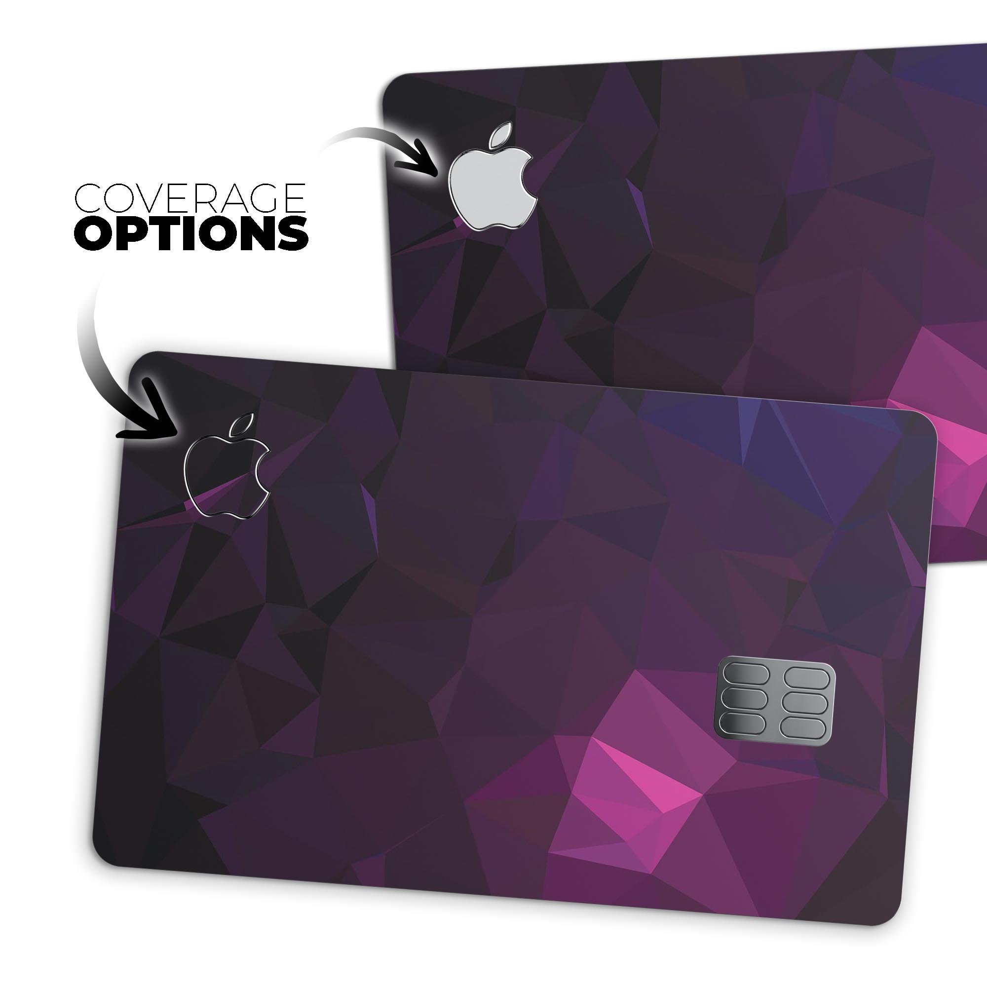 Pink Geometric V10 decal skin for Apple Card, showcasing a vibrant geometric design and premium vinyl material.