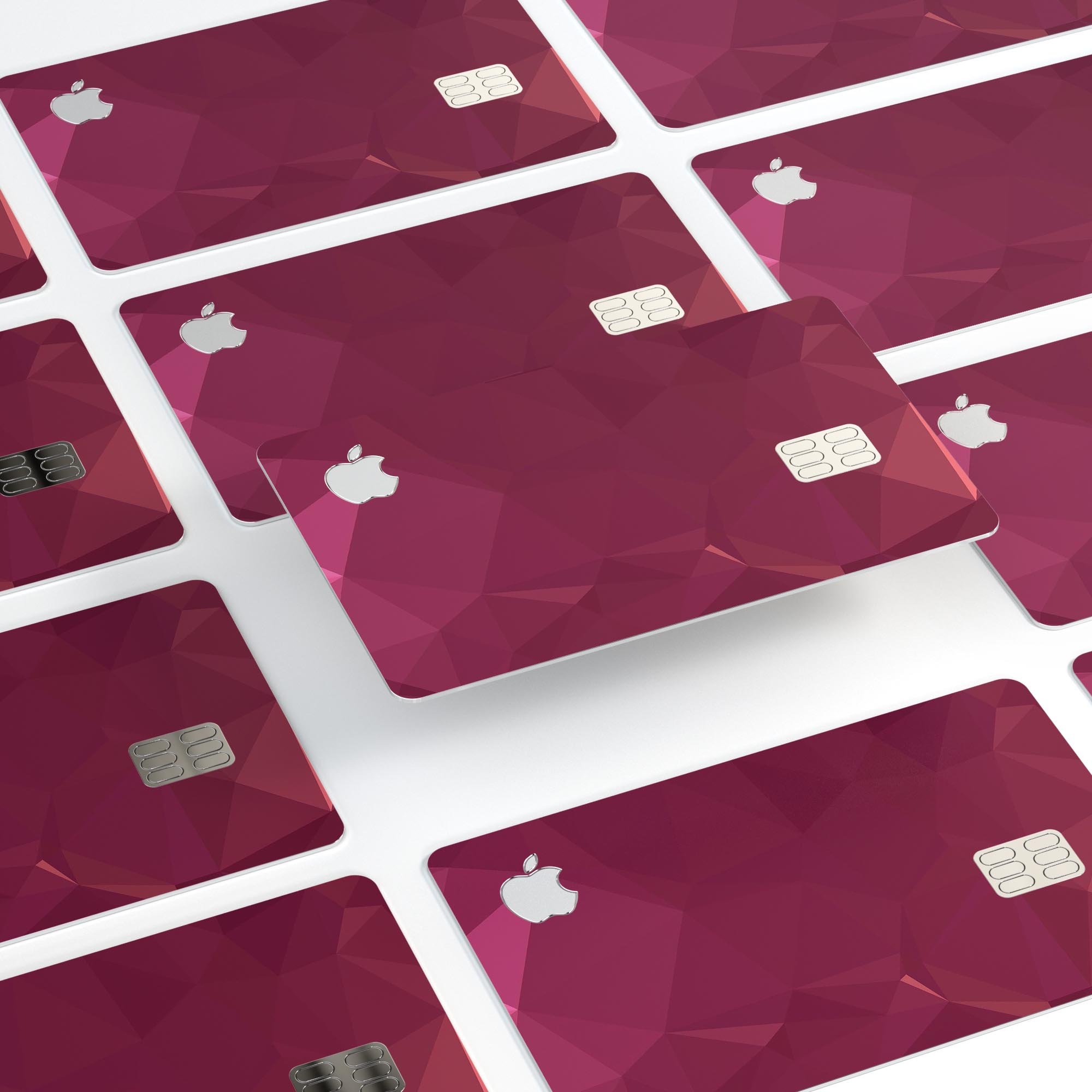 Pink Geometric V16 decal skin for Apple Card, showcasing a stylish geometric design with a premium finish.