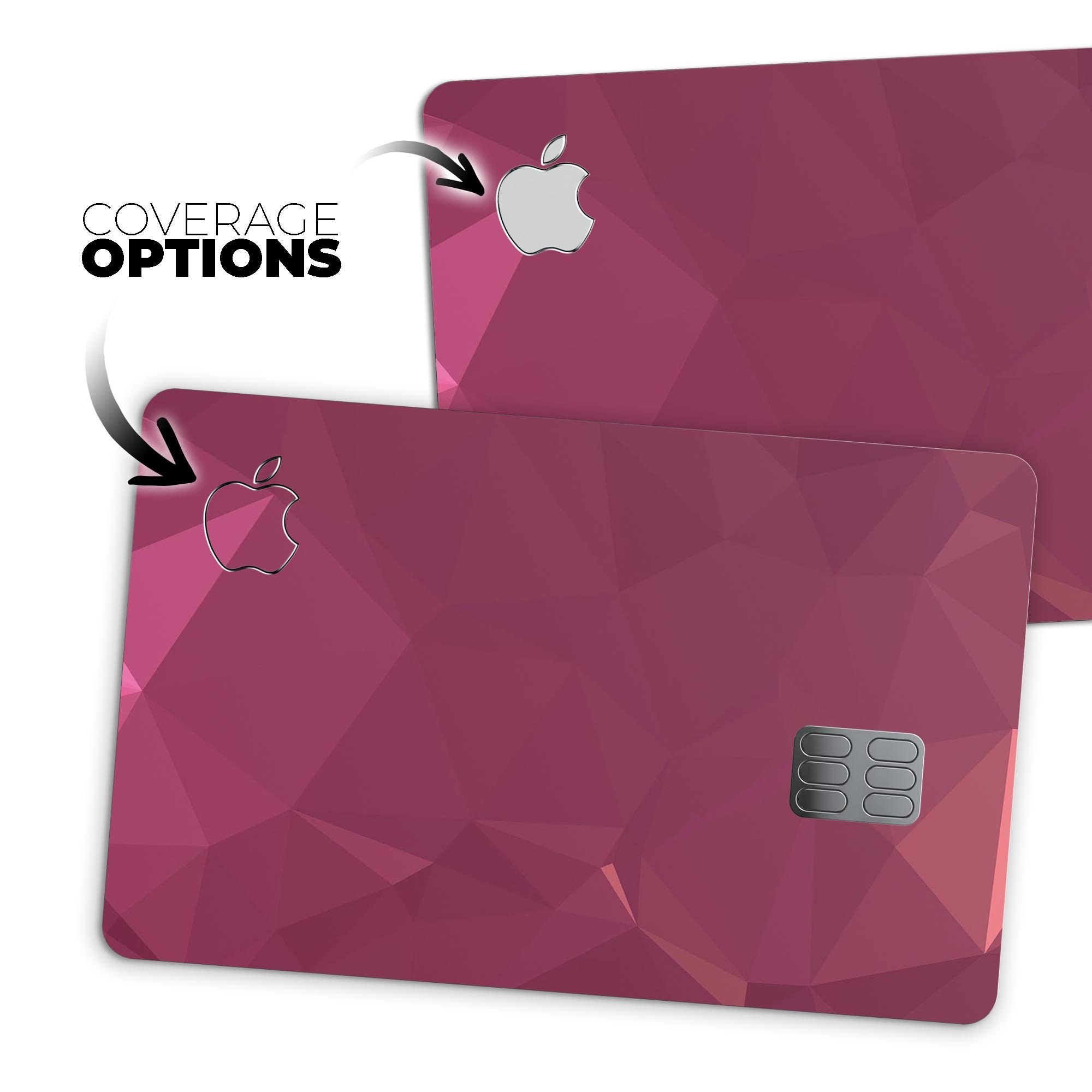 Pink Geometric V16 decal skin for Apple Card, showcasing a stylish geometric design with a premium finish.