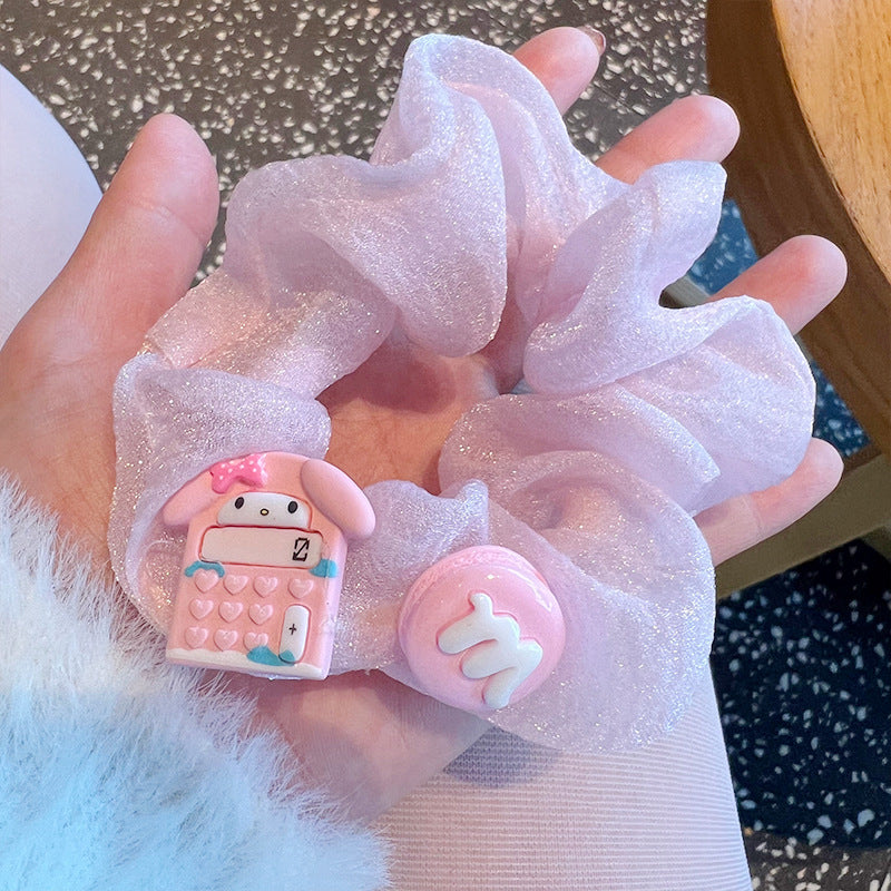 A stylish set of pink hair ties featuring a charming pink bow, perfect for adding elegance to any hairstyle.