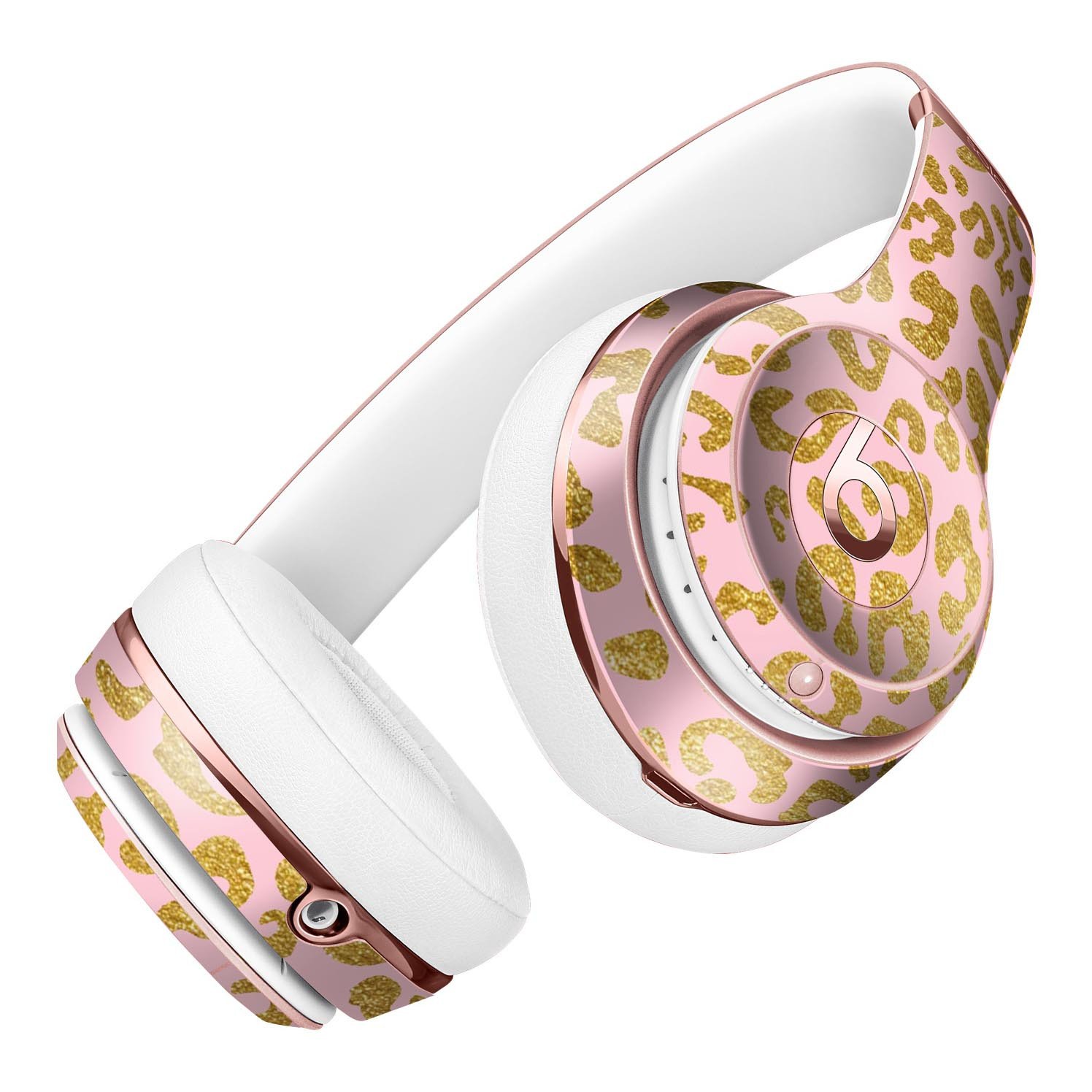 Pink Gold Flaked Animal v2 Full-Body Skin Kit for Beats by Dre Solo 3 Wireless Headphones, showcasing a stylish design and premium vinyl material.