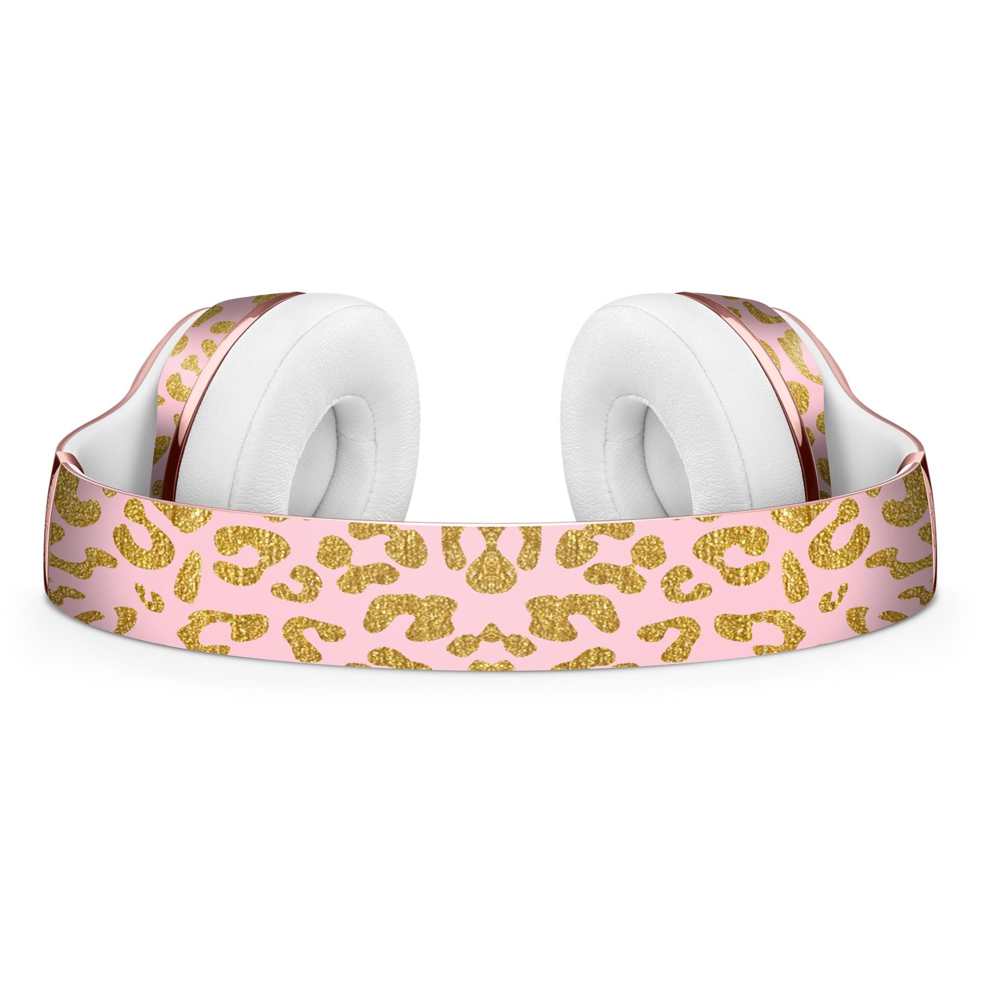 Pink Gold Flaked Animal v2 Full-Body Skin Kit for Beats by Dre Solo 3 Wireless Headphones, showcasing a stylish design and premium vinyl material.