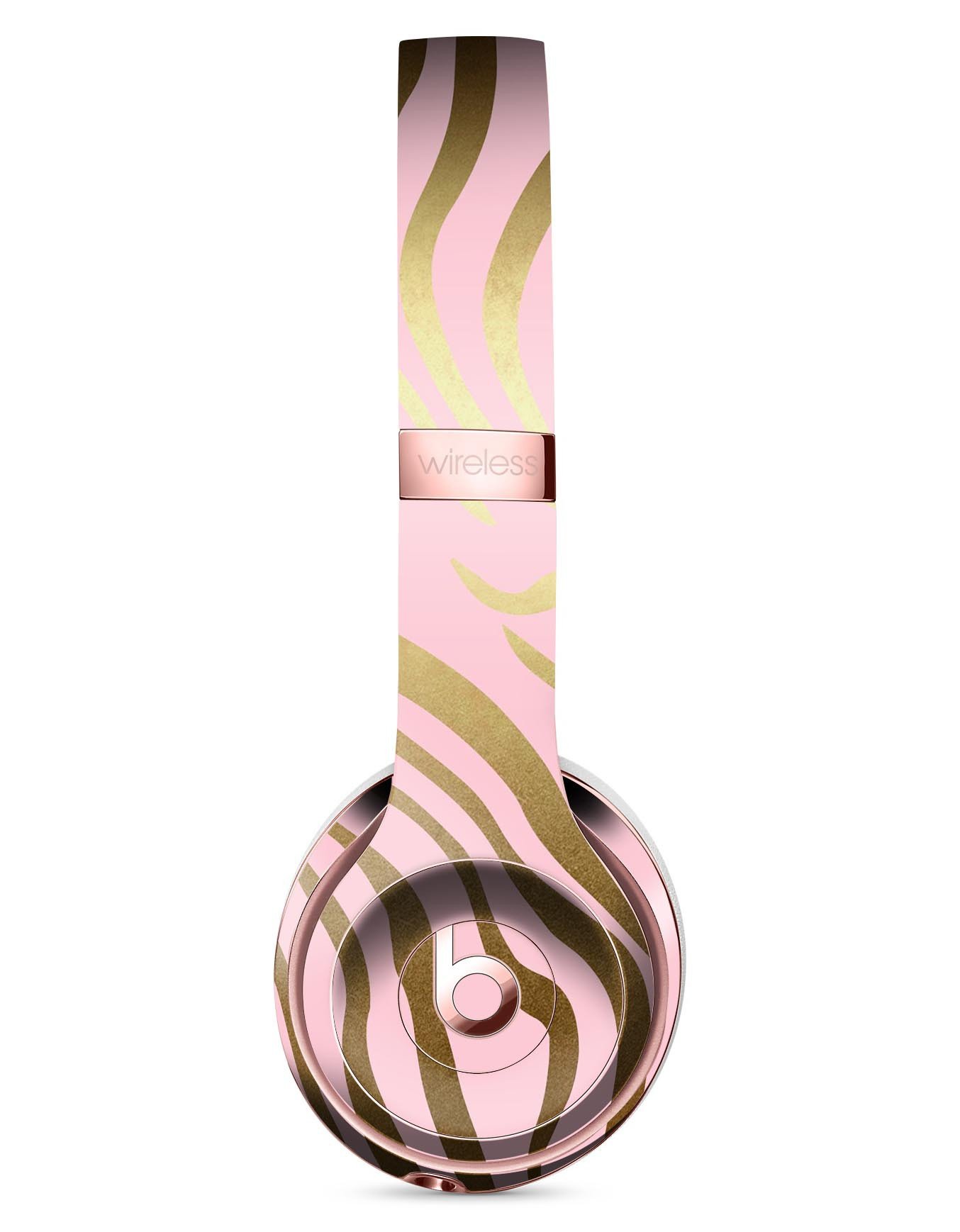 Pink Gold Flaked Animal v5 Full-Body Skin Kit designed for Beats by Dre Solo 3 Wireless headphones, showcasing a stylish and protective vinyl design.