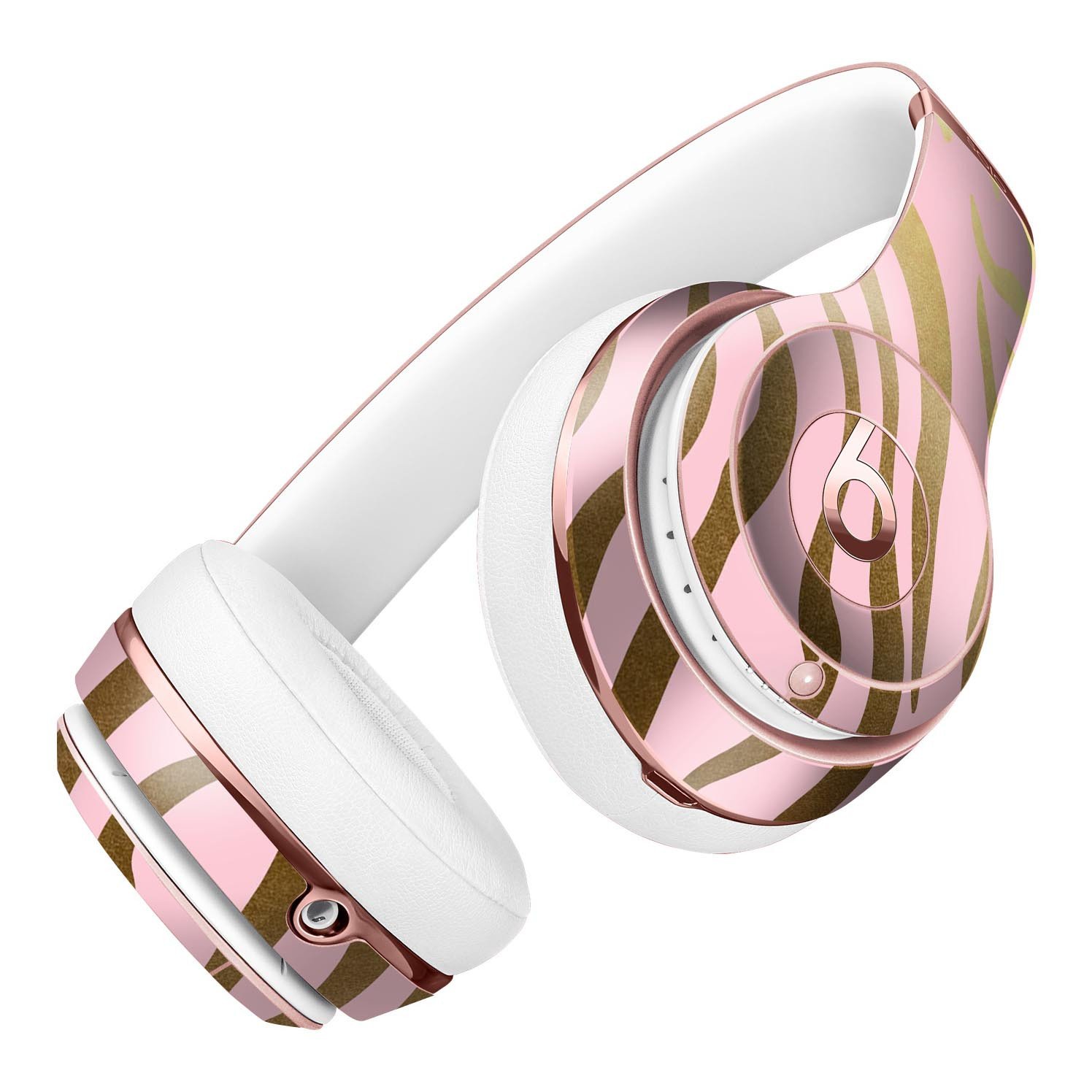 Pink Gold Flaked Animal v5 Full-Body Skin Kit designed for Beats by Dre Solo 3 Wireless headphones, showcasing a stylish and protective vinyl design.