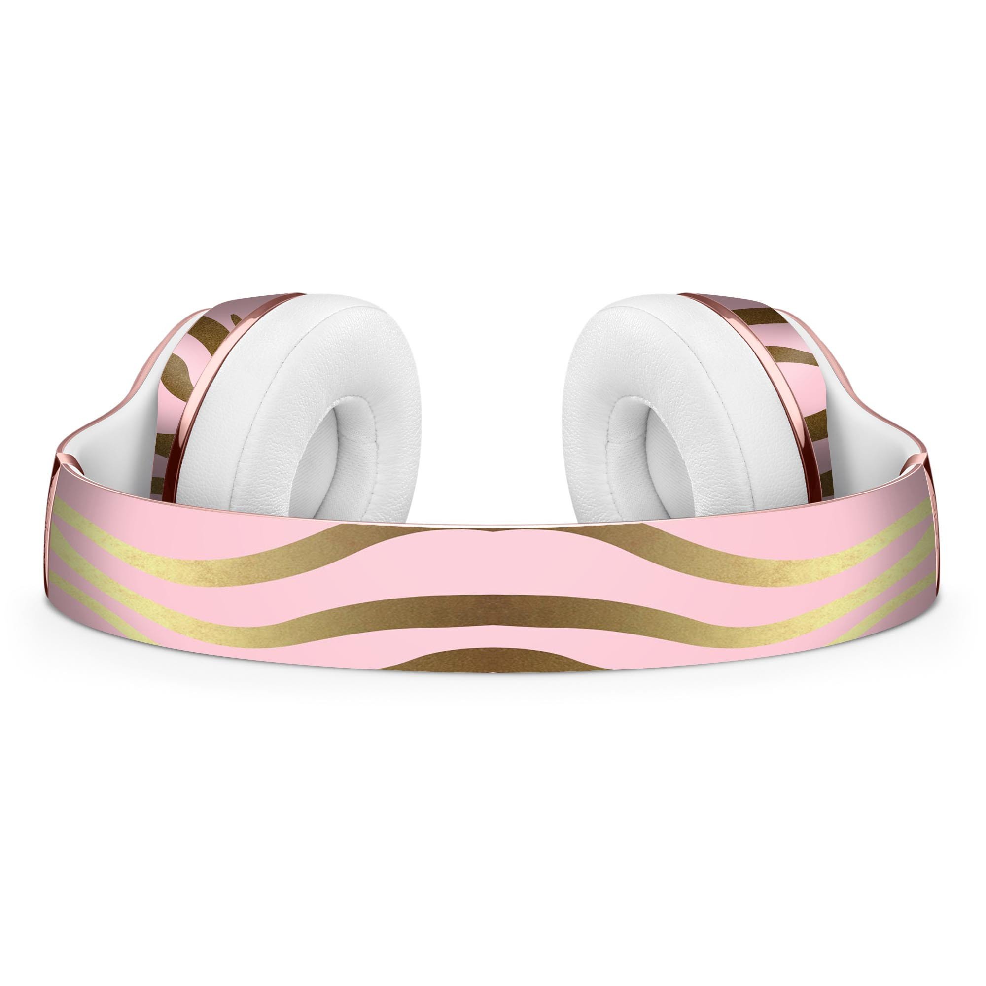 Pink Gold Flaked Animal v5 Full-Body Skin Kit designed for Beats by Dre Solo 3 Wireless headphones, showcasing a stylish and protective vinyl design.