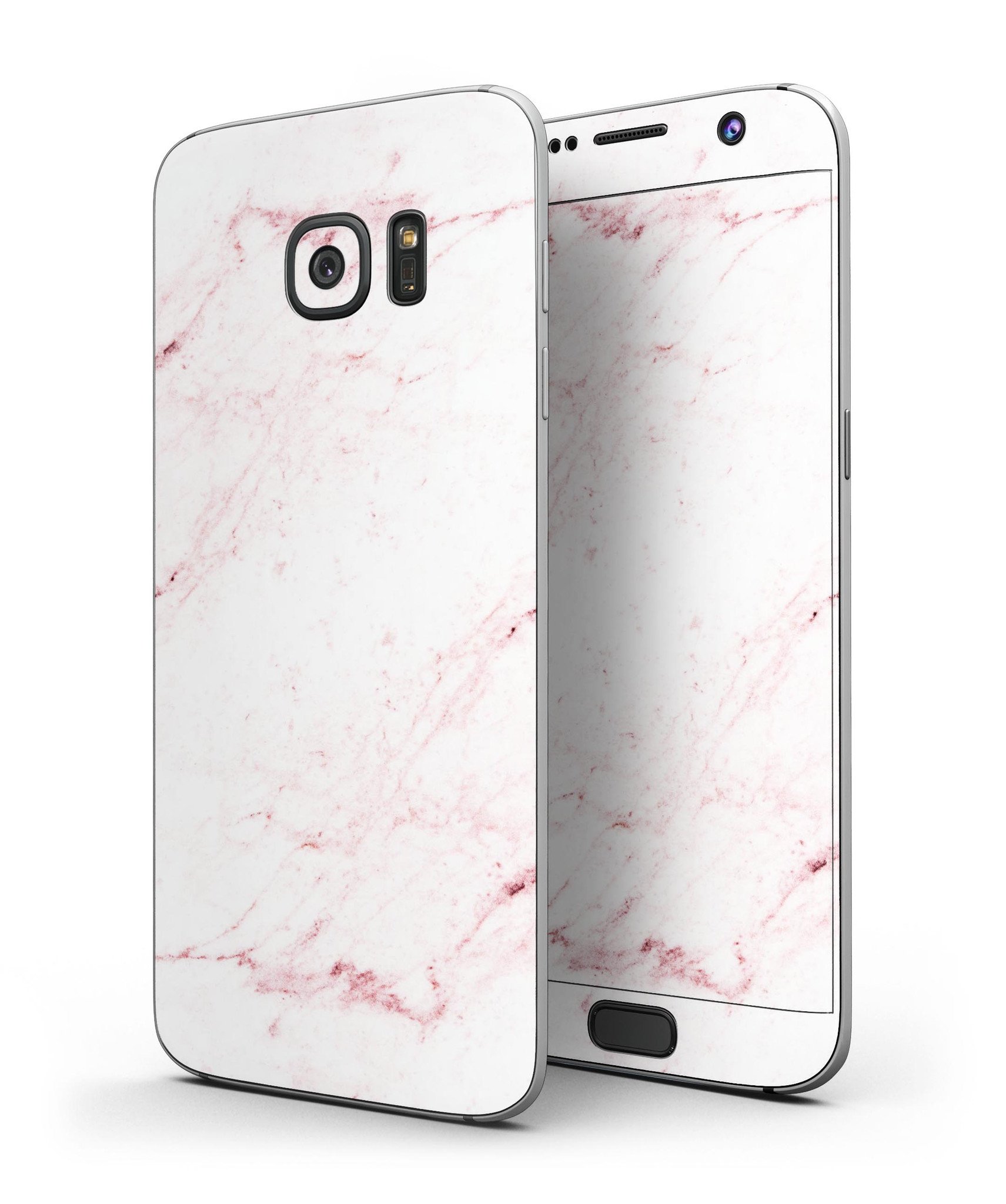 Pink Red Marble Skin-Kit for Samsung Galaxy S7, showcasing vibrant colors and sleek design.