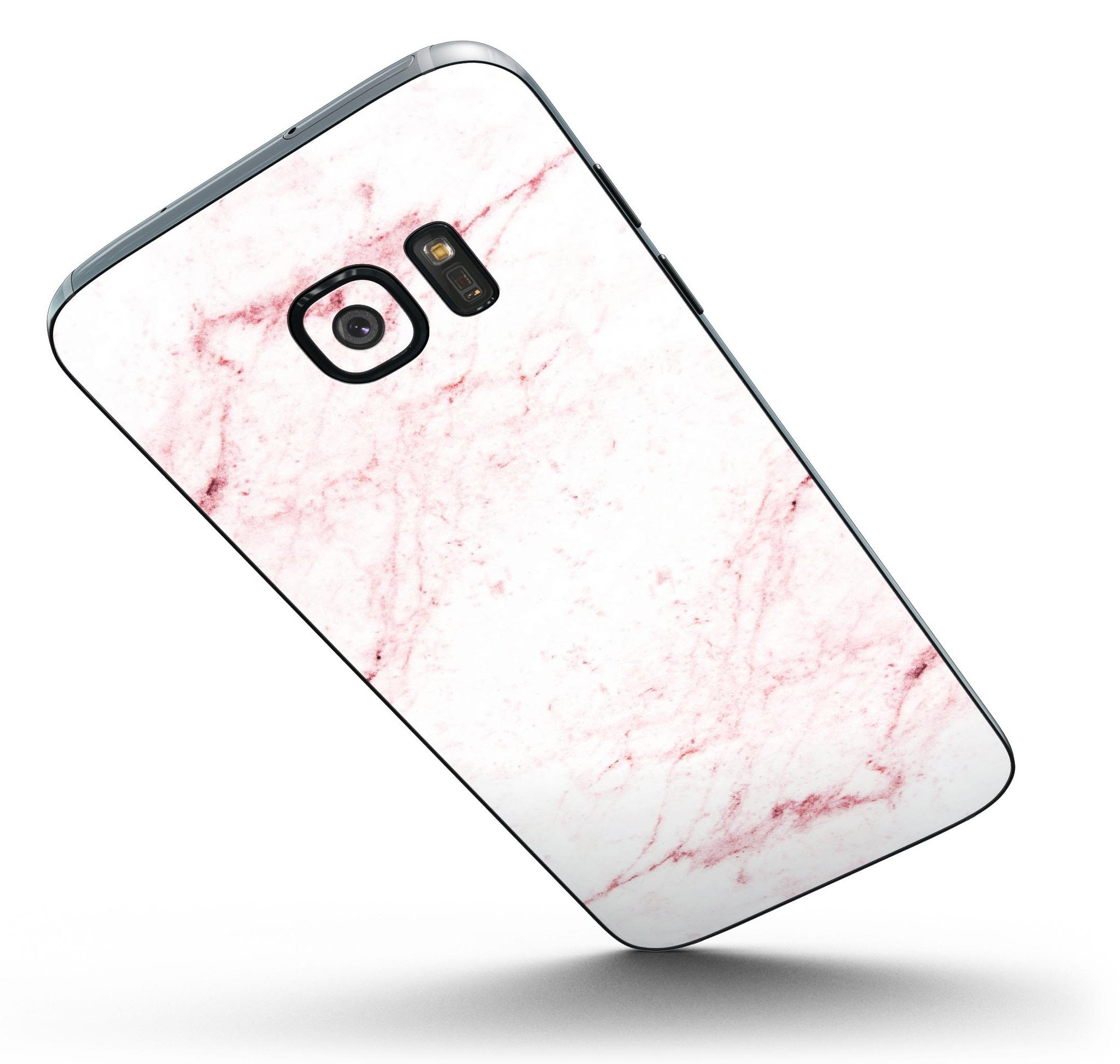 Pink Red Marble Skin-Kit for Samsung Galaxy S7, showcasing vibrant colors and sleek design.