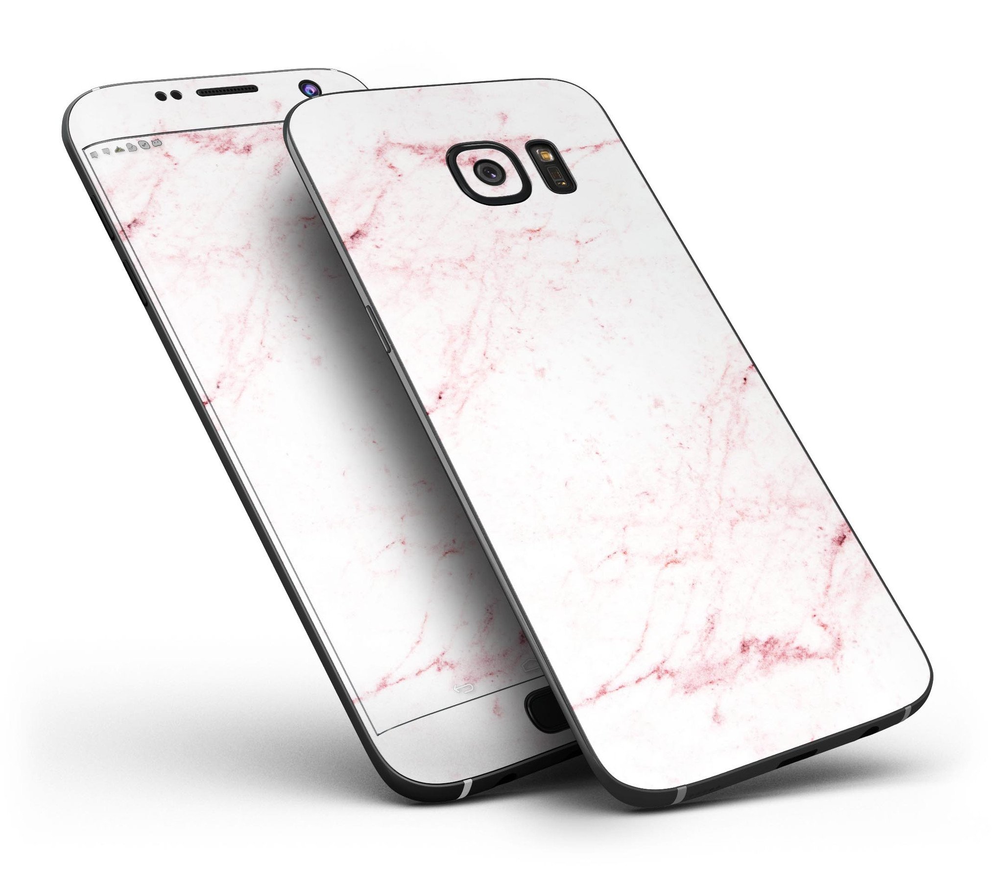 Pink Red Marble Skin-Kit for Samsung Galaxy S7, showcasing vibrant colors and sleek design.