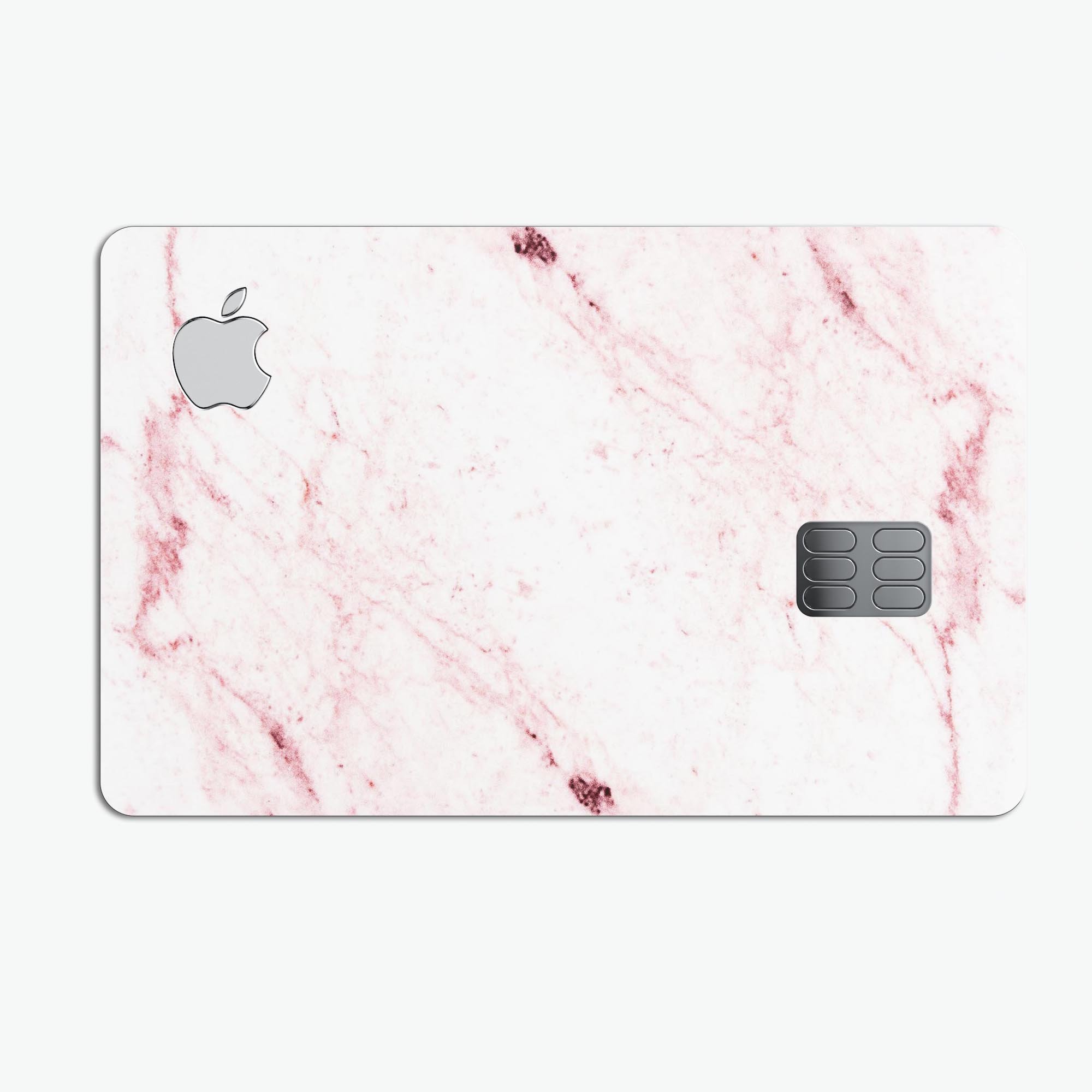 Pink Red Marble Surface skin decal for Apple Card, showcasing vibrant colors and premium vinyl material.