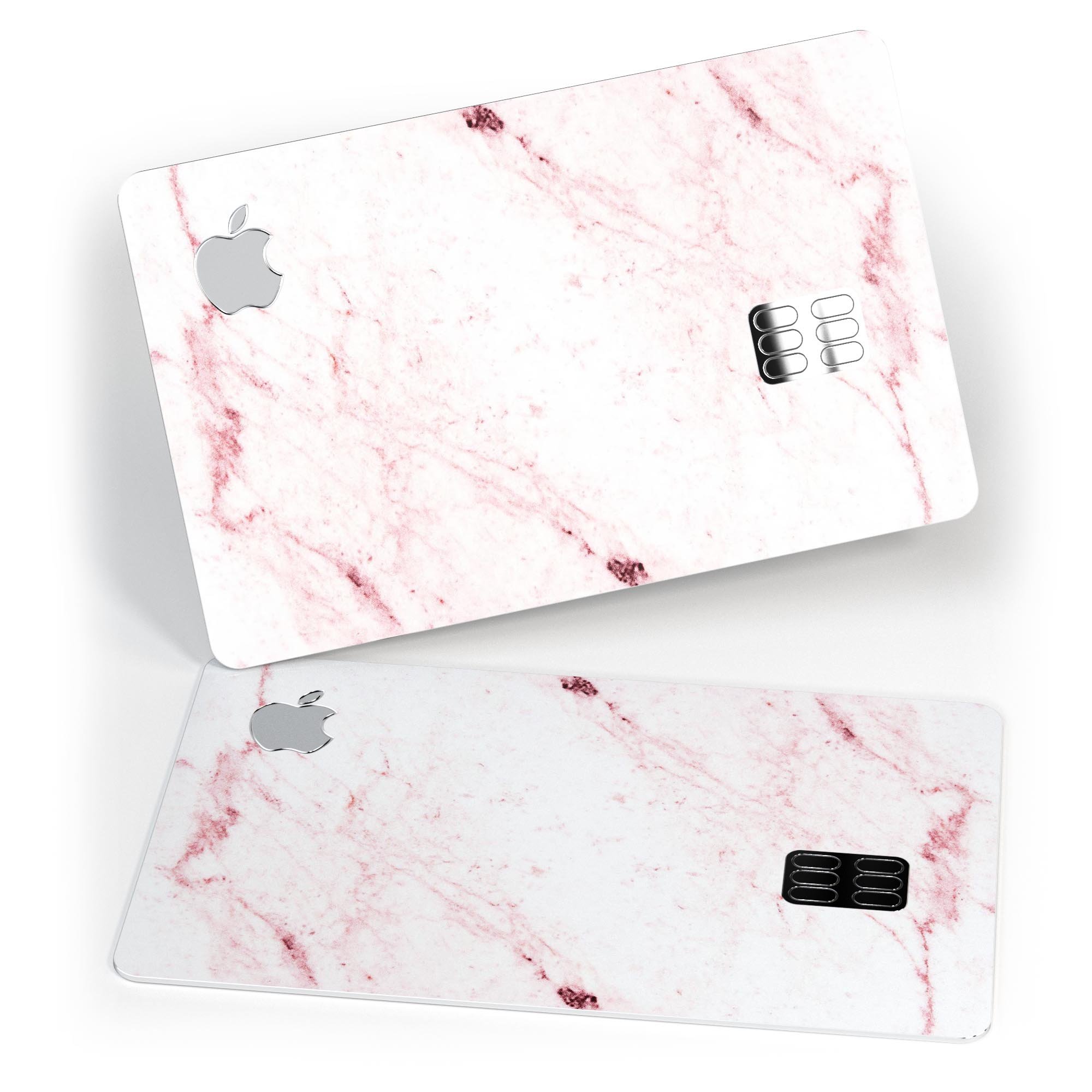 Pink Red Marble Surface skin decal for Apple Card, showcasing vibrant colors and premium vinyl material.