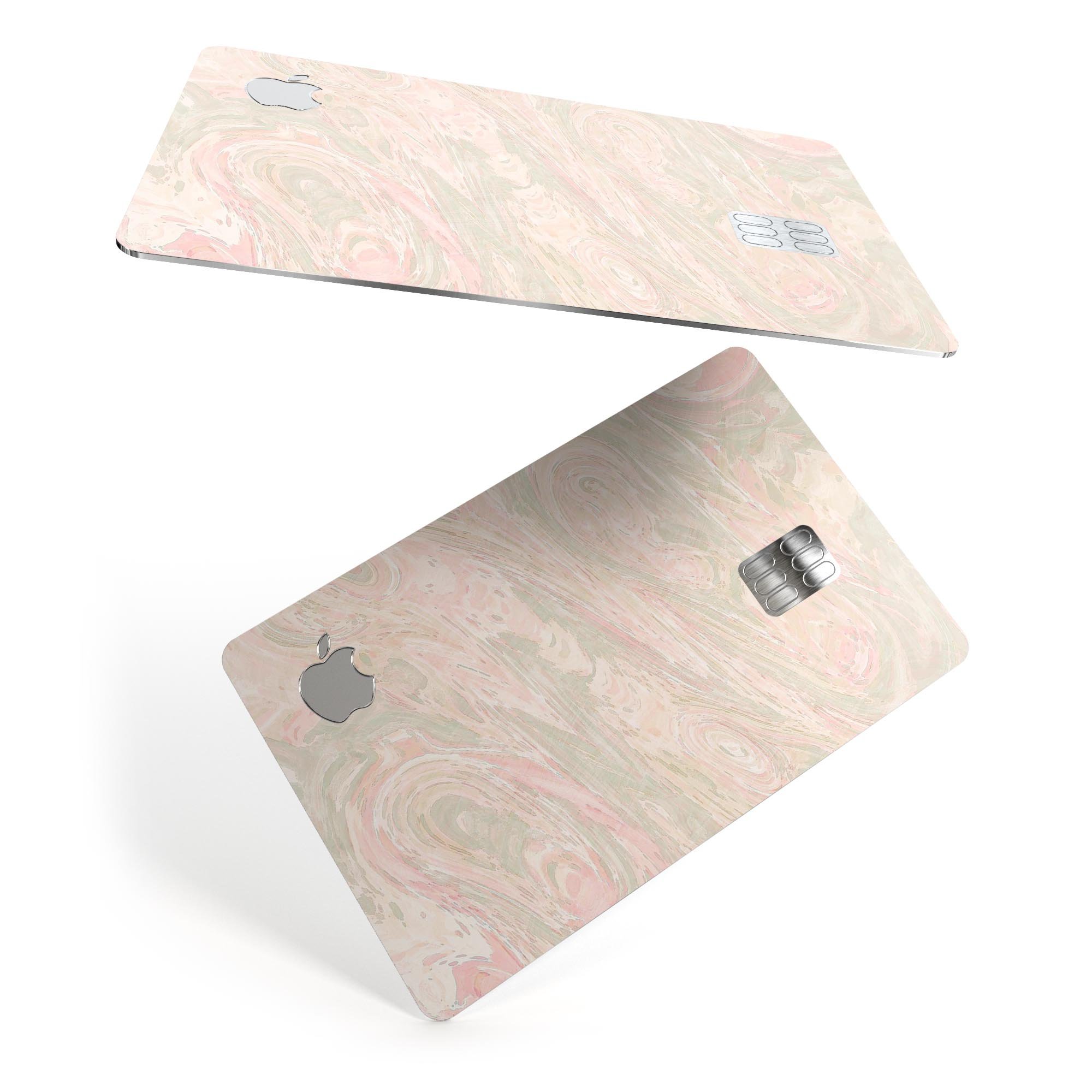 Pink Slate Marble Surface V47 decal skin for Apple Card, showcasing a stylish marble design with premium protective features.