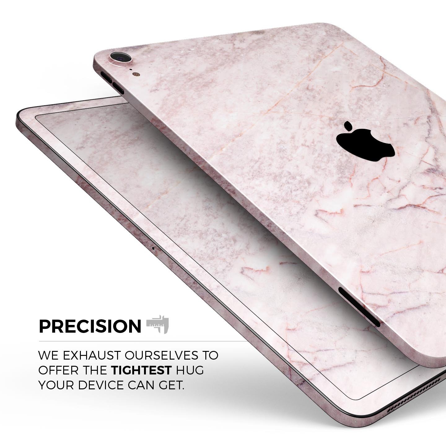 Pink Slate Marble Surface V7 skin decal for Apple iPad, showcasing a stylish marble design with premium finish.