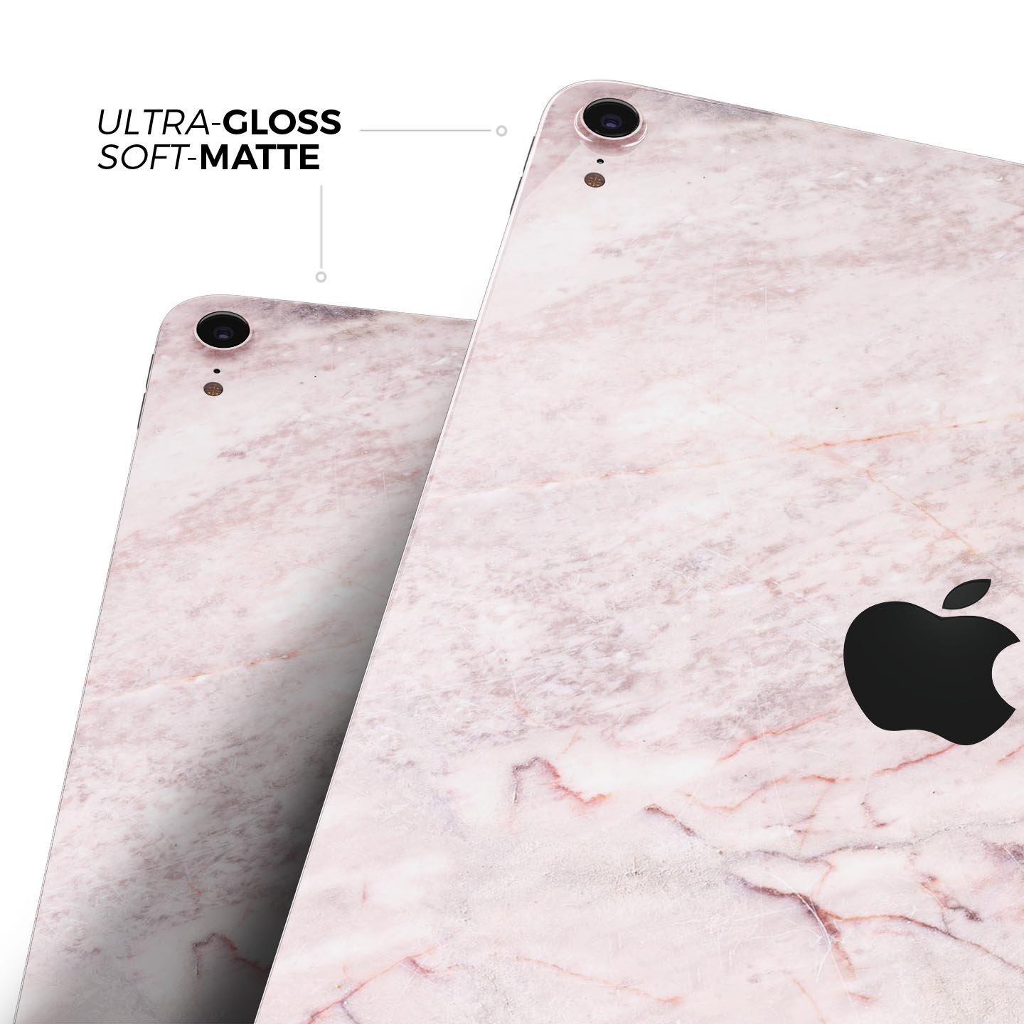 Pink Slate Marble Surface V7 skin decal for Apple iPad, showcasing a stylish marble design with premium finish.