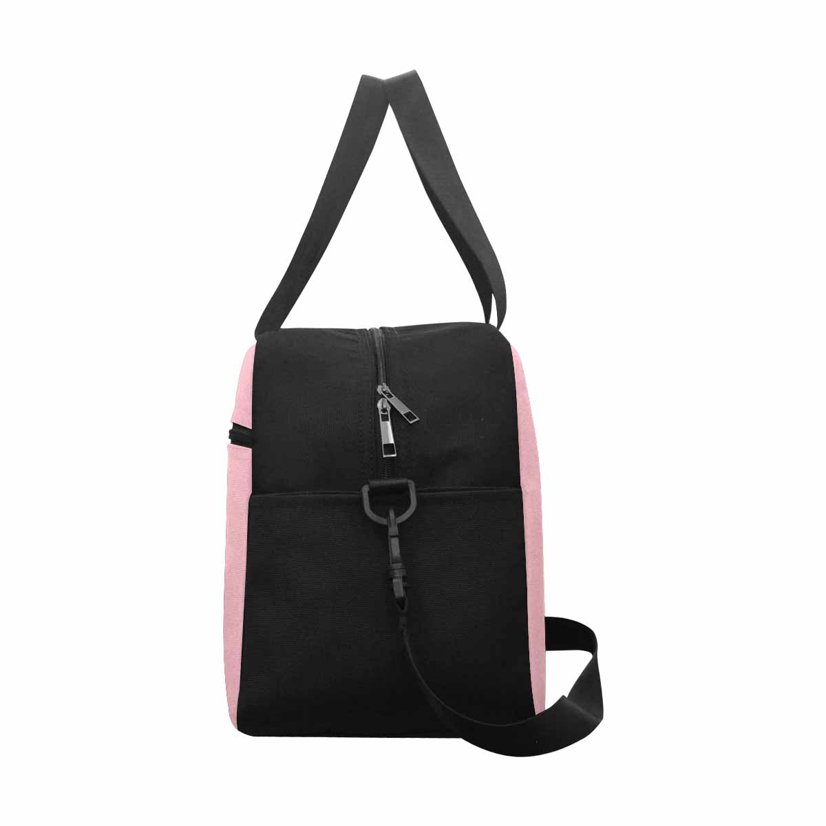 Stylish pink tote and crossbody travel bag made from durable nylon, featuring spacious compartments and adjustable strap.