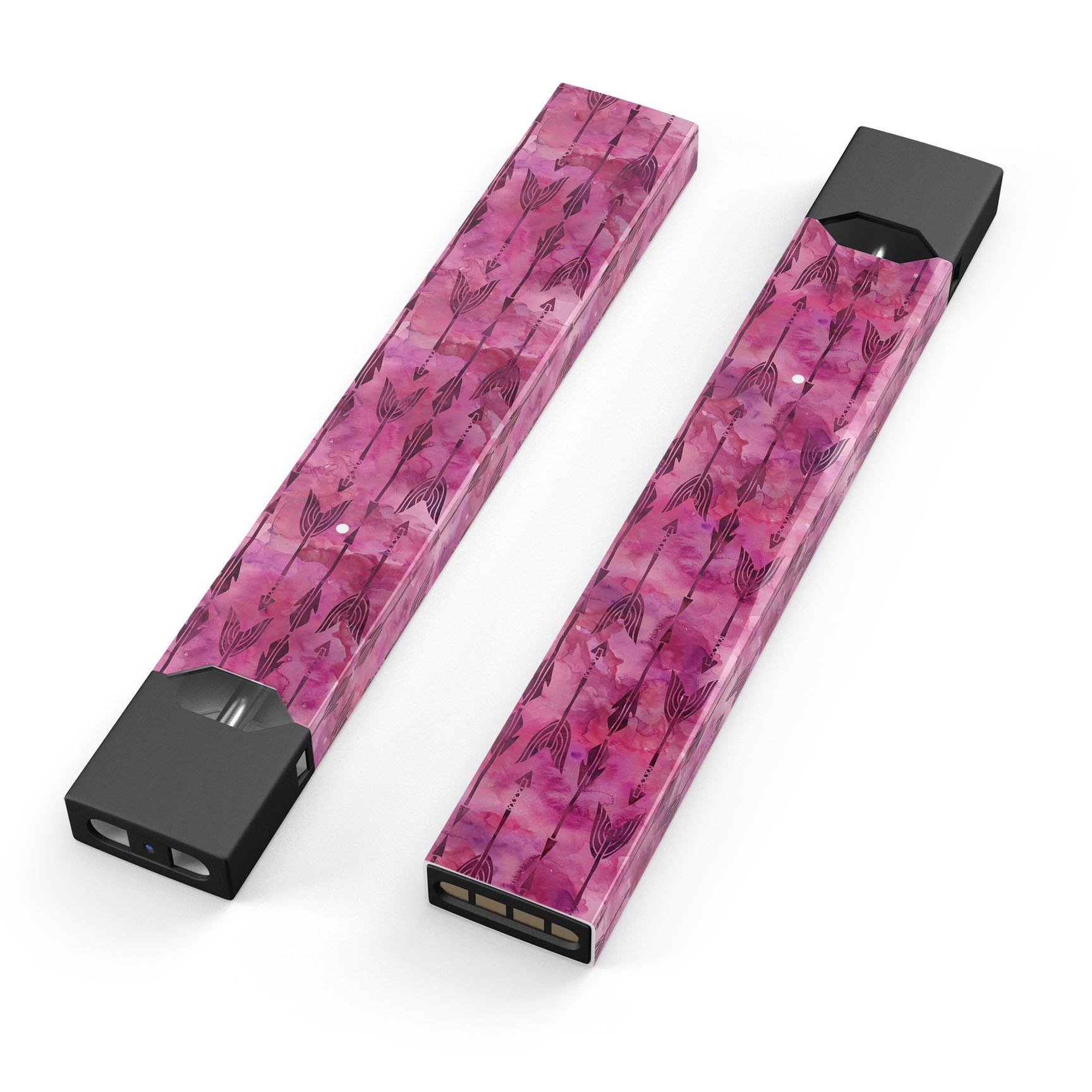 Pink Tribal Arrow Pattern skin-wrap sticker designed for JUUL vaping device, showcasing vibrant tribal design and premium quality.