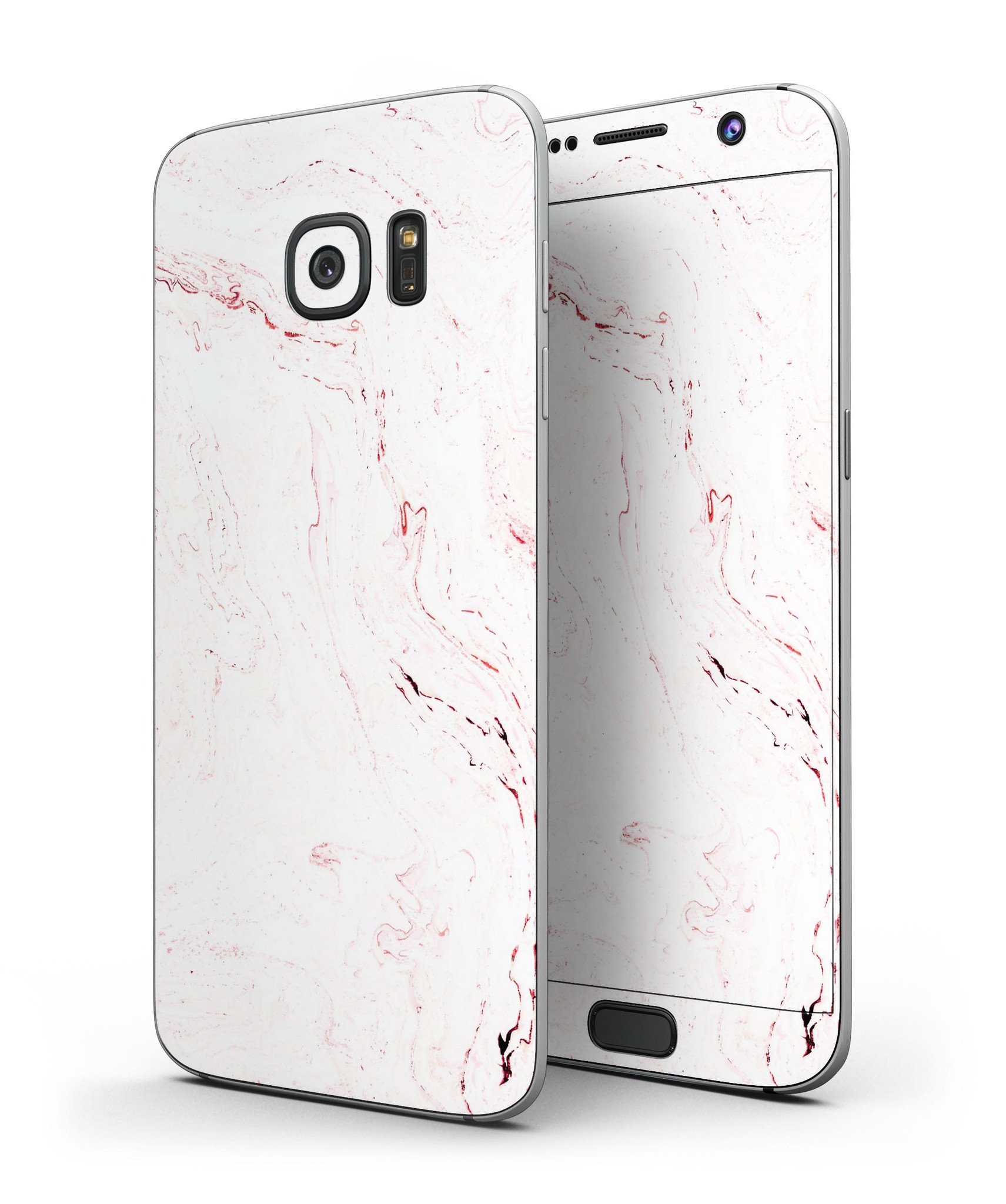 Pink v2 Textured Marble Full Body Skin-Kit for Samsung Galaxy S7, showcasing its stylish design and premium vinyl material.