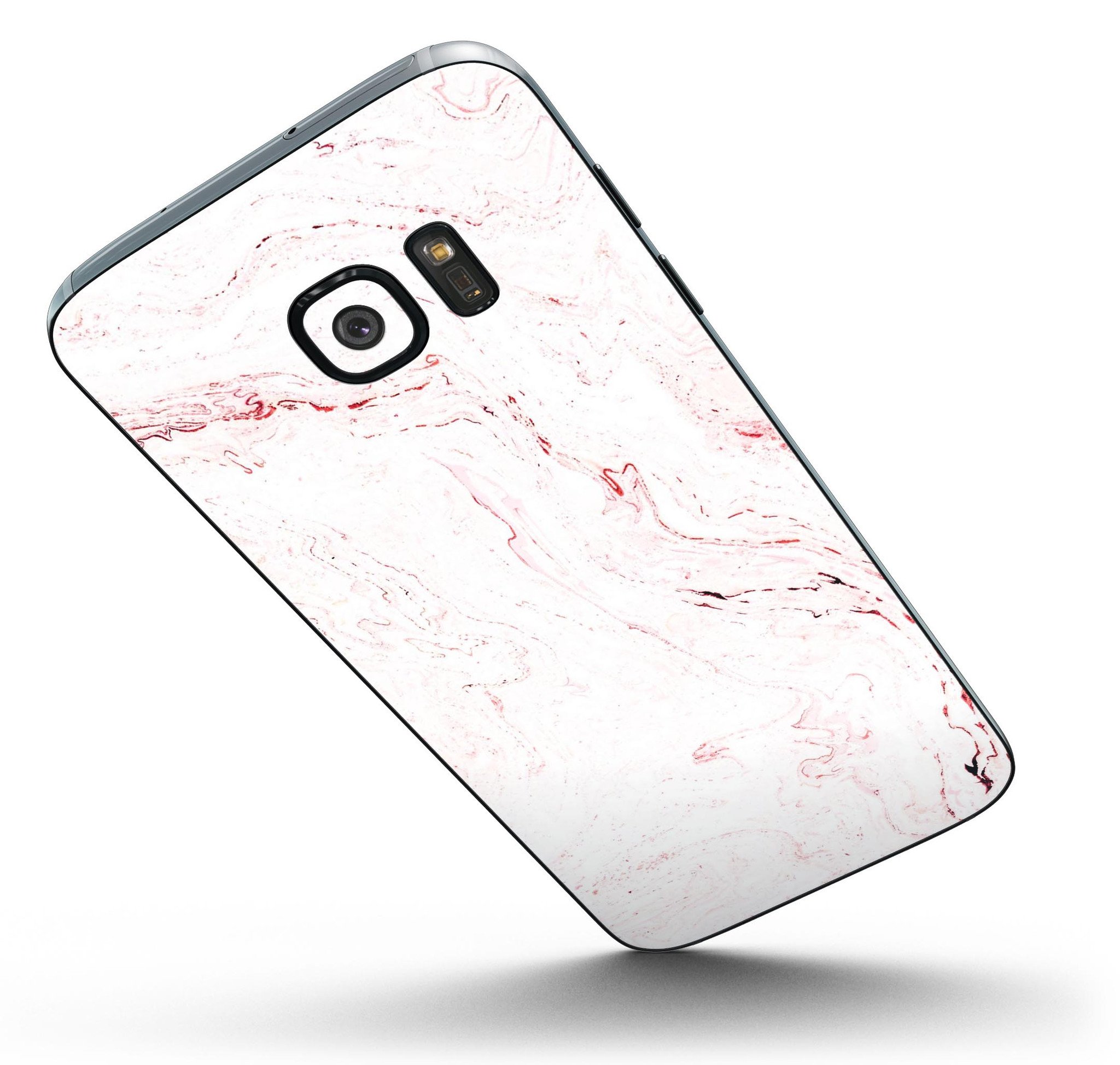 Pink v2 Textured Marble Full Body Skin-Kit for Samsung Galaxy S7, showcasing its stylish design and premium vinyl material.